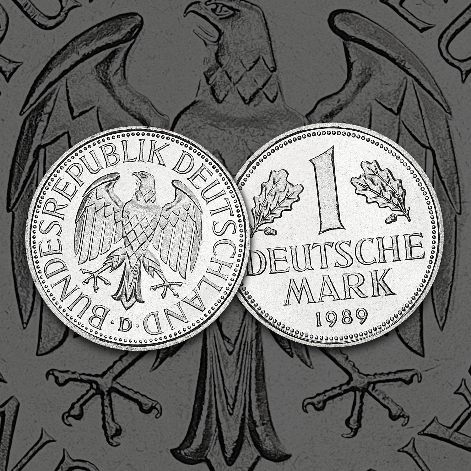 1989 Moneda de 1 marco alemán en la sección del Muro de Berlín