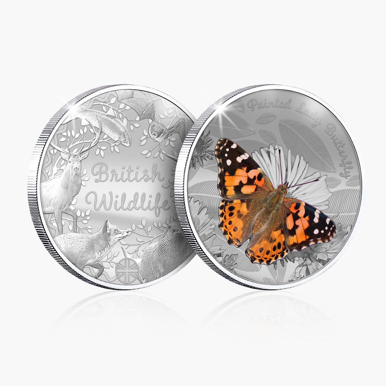 British Wildlife Painted Lady Butterfly Silver Plated BU Commemorative