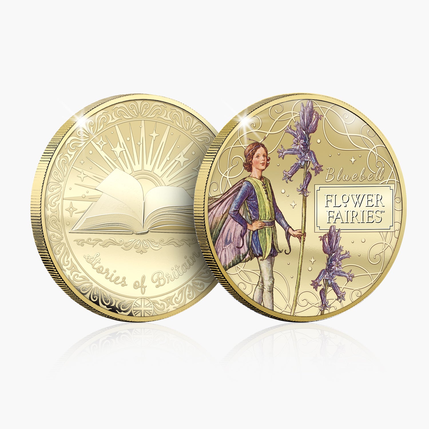 Stories of Britain Flower Fairies Bluebell Fairy Gold Plated BU Commemorative