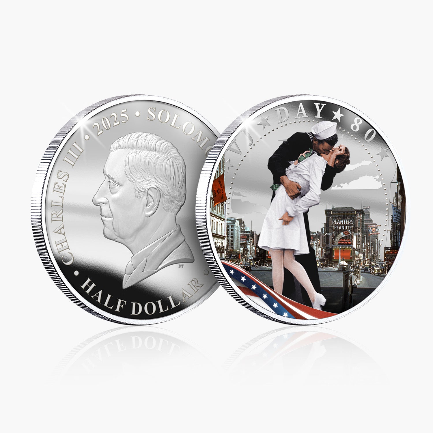 Victory in Japan Day 80th Anniversary 2025 Silver Plated BU Coin