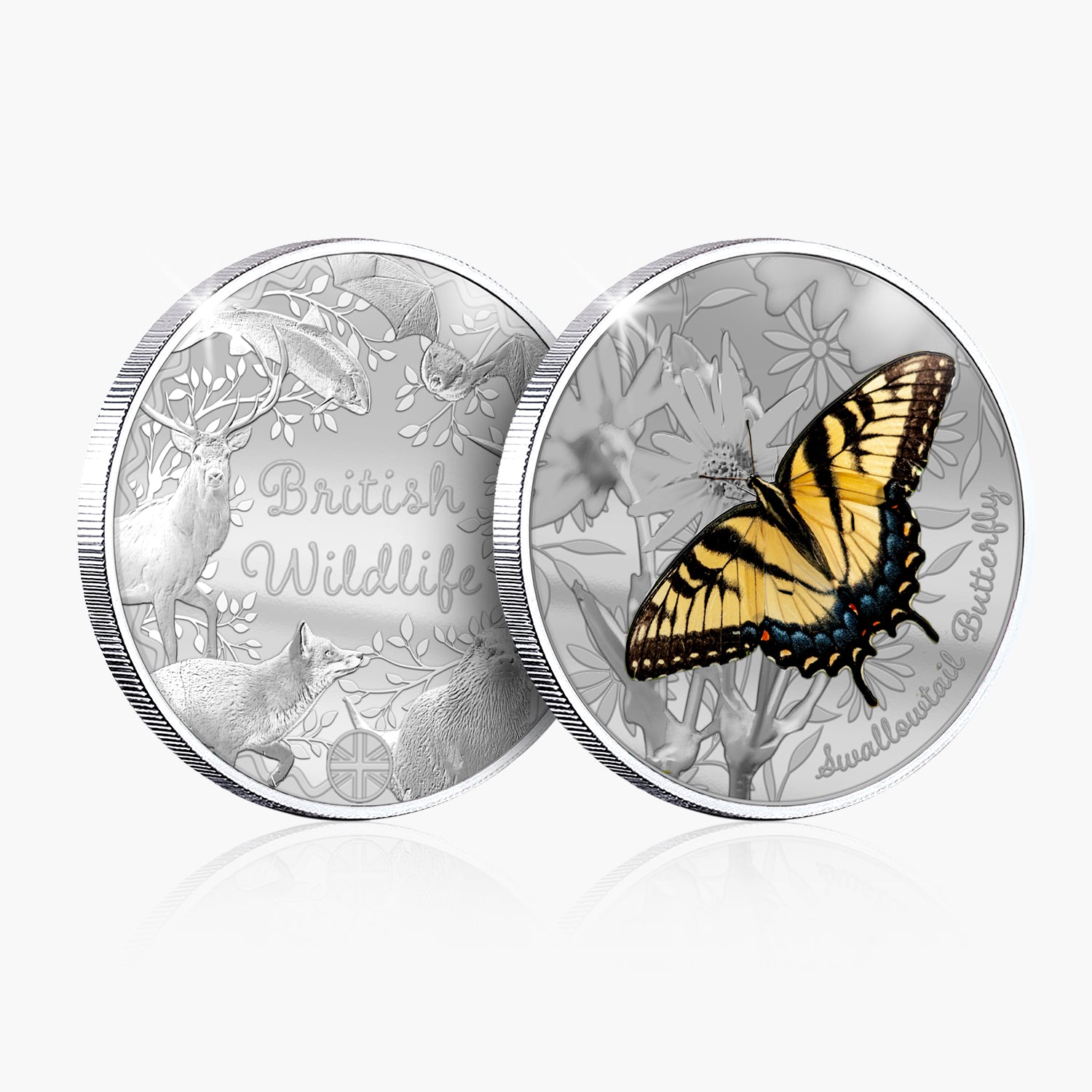 British Wildlife Swallowtail Butterfly Silver Plated BU Commemorative