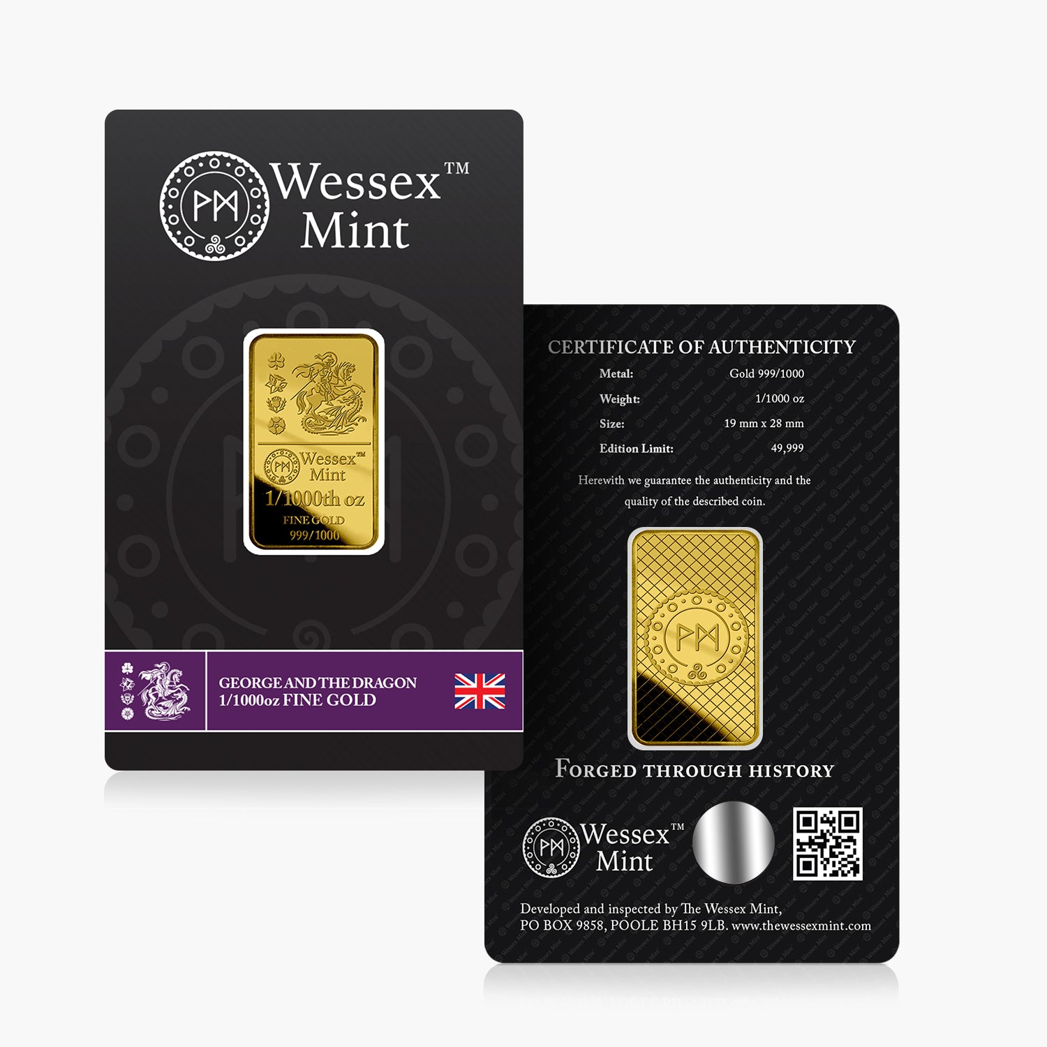 Wessex Mint 1/1000th oz Solid Gold Bar Collection