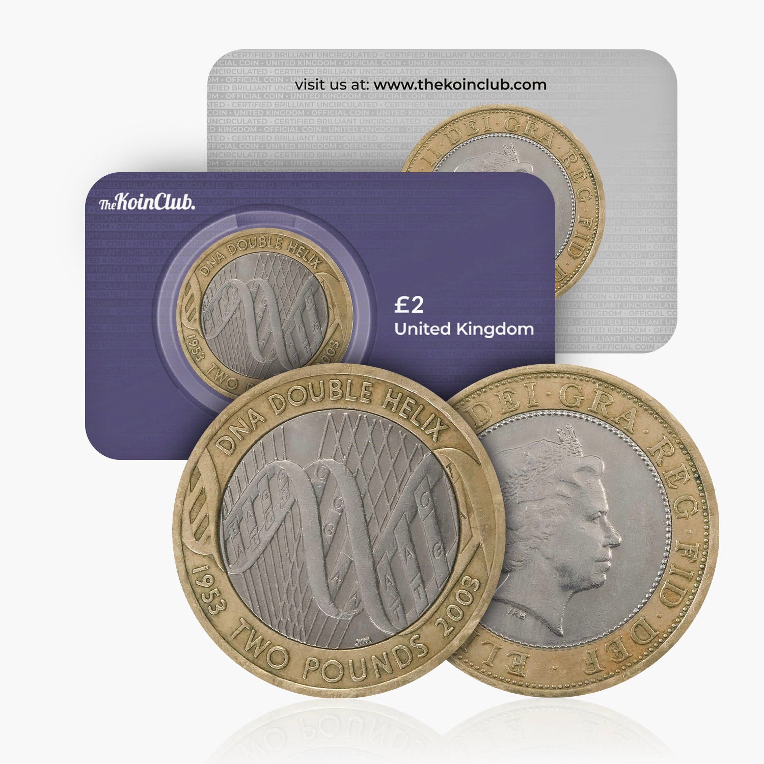 2003 Descubrimiento de la doble hélice del ADN Moneda de £ 2 del Reino Unido