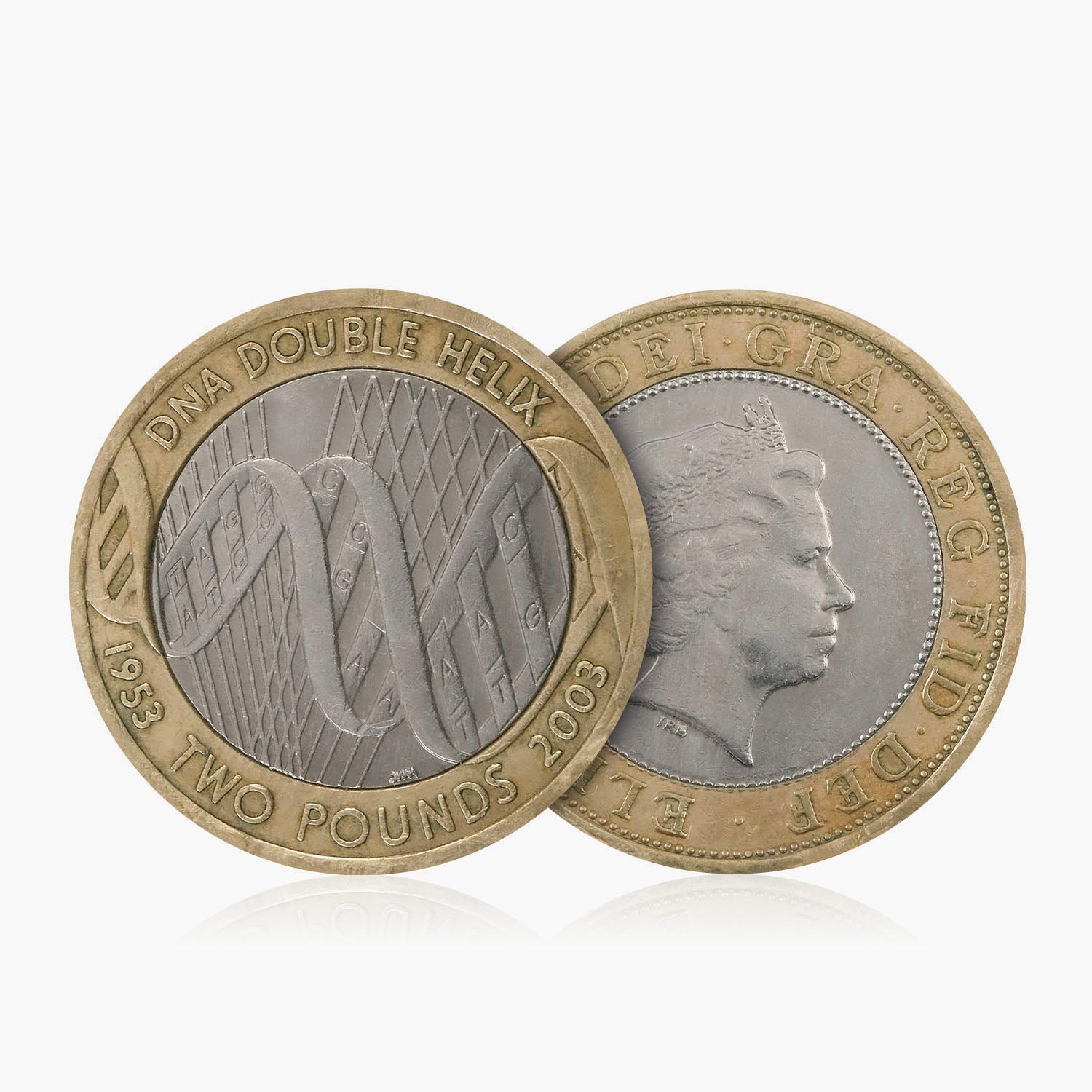 2003 Descubrimiento de la doble hélice del ADN Moneda de £ 2 del Reino Unido