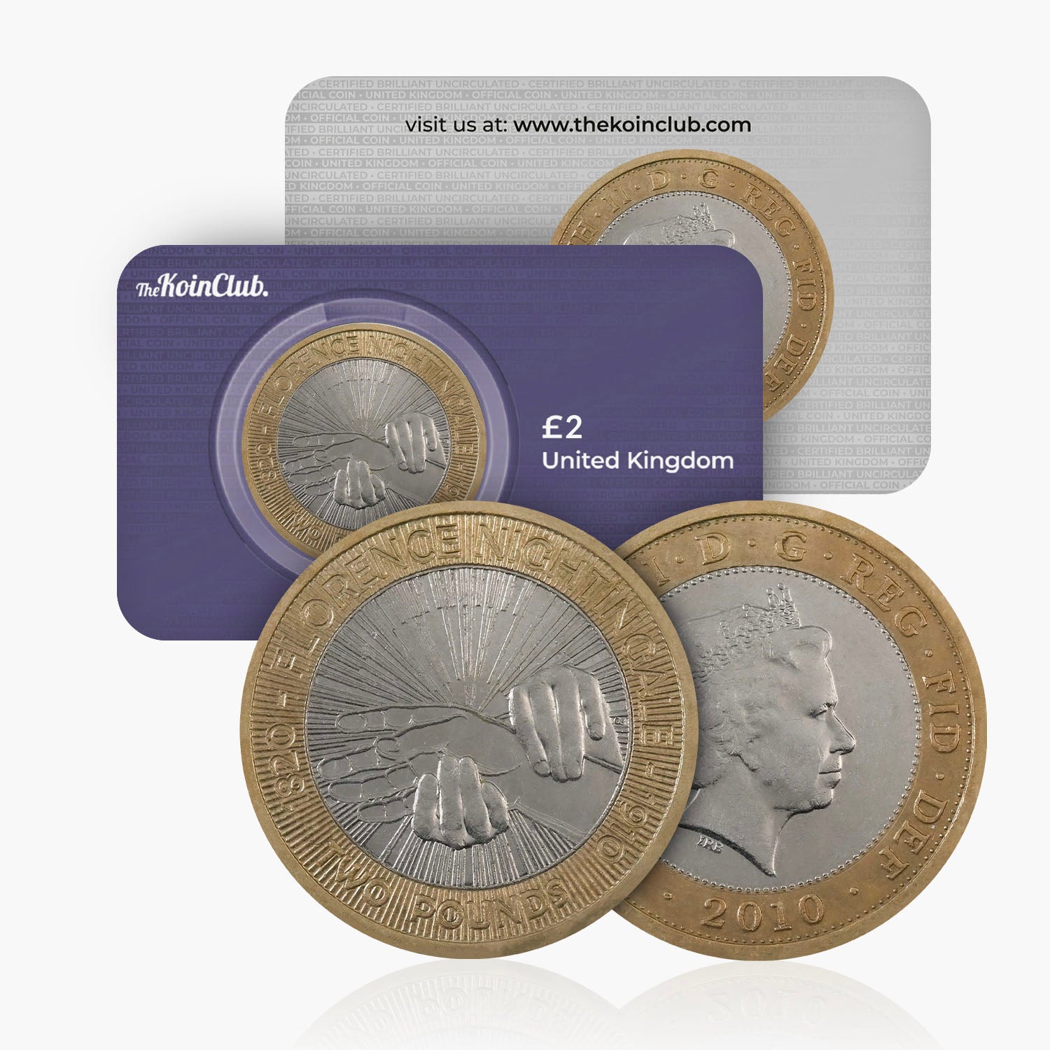 Moneda de 2 £ del Reino Unido de Florence Nightingale 2010