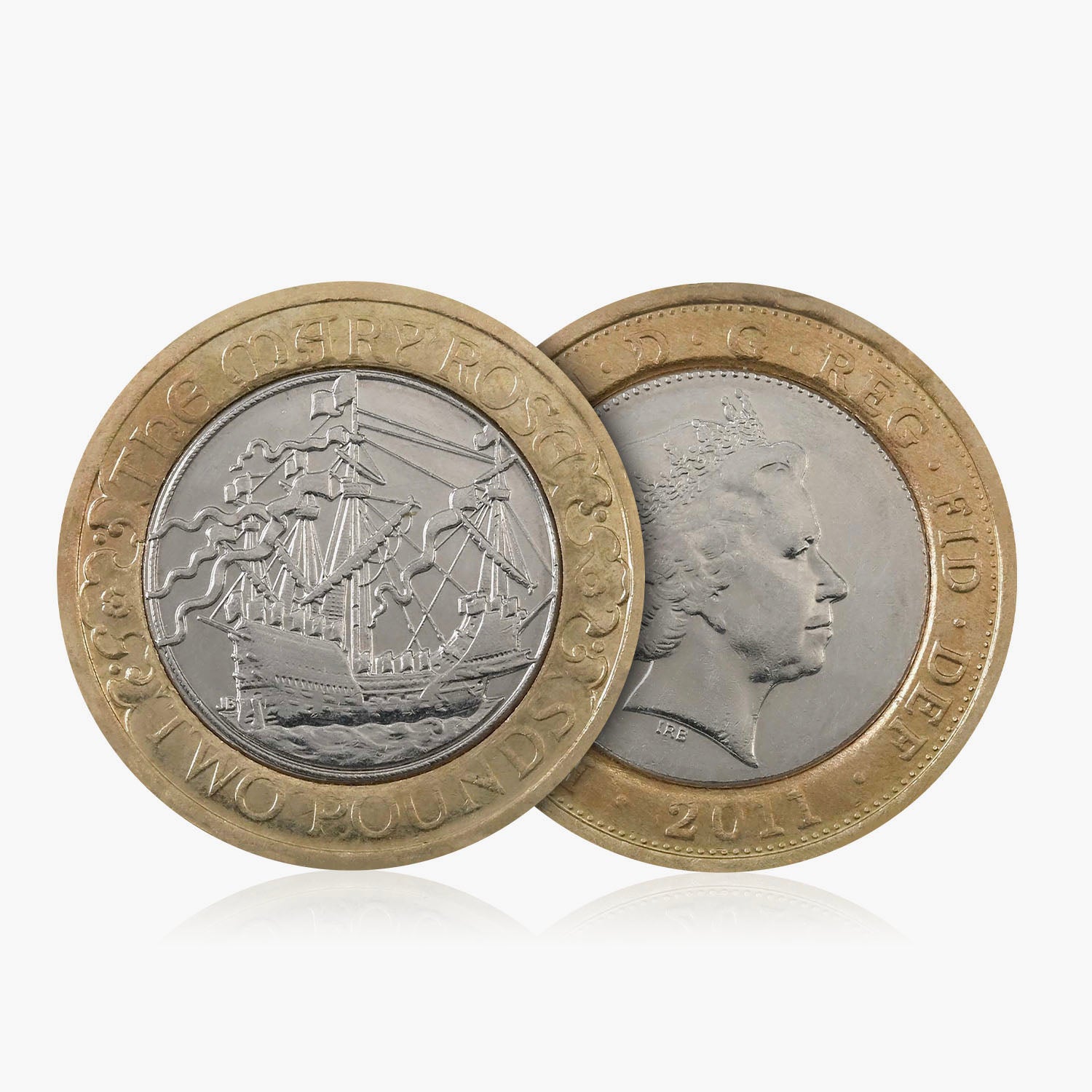 Moneda de £ 2 del Reino Unido Mary Rose 2011