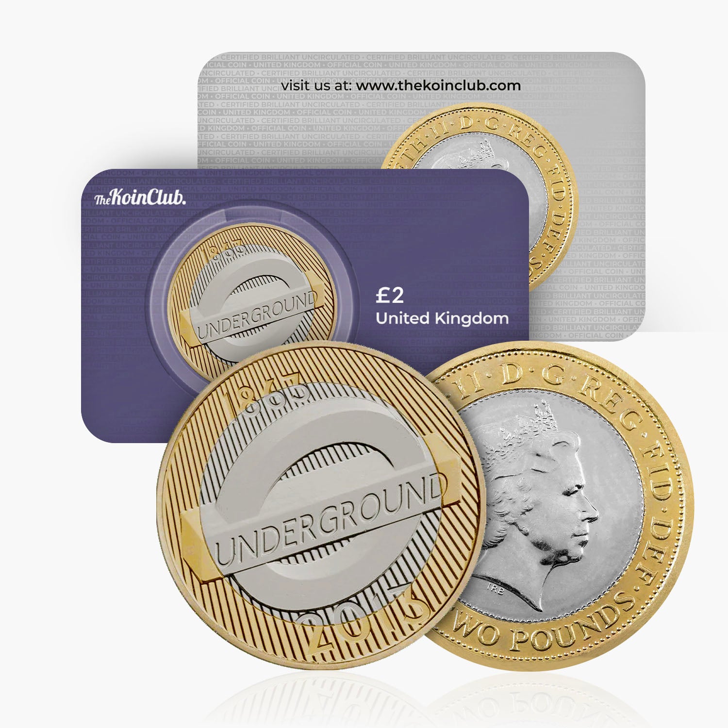 Moneda de 2 £ del Reino Unido con forma redonda del Metro de Londres de 2013
