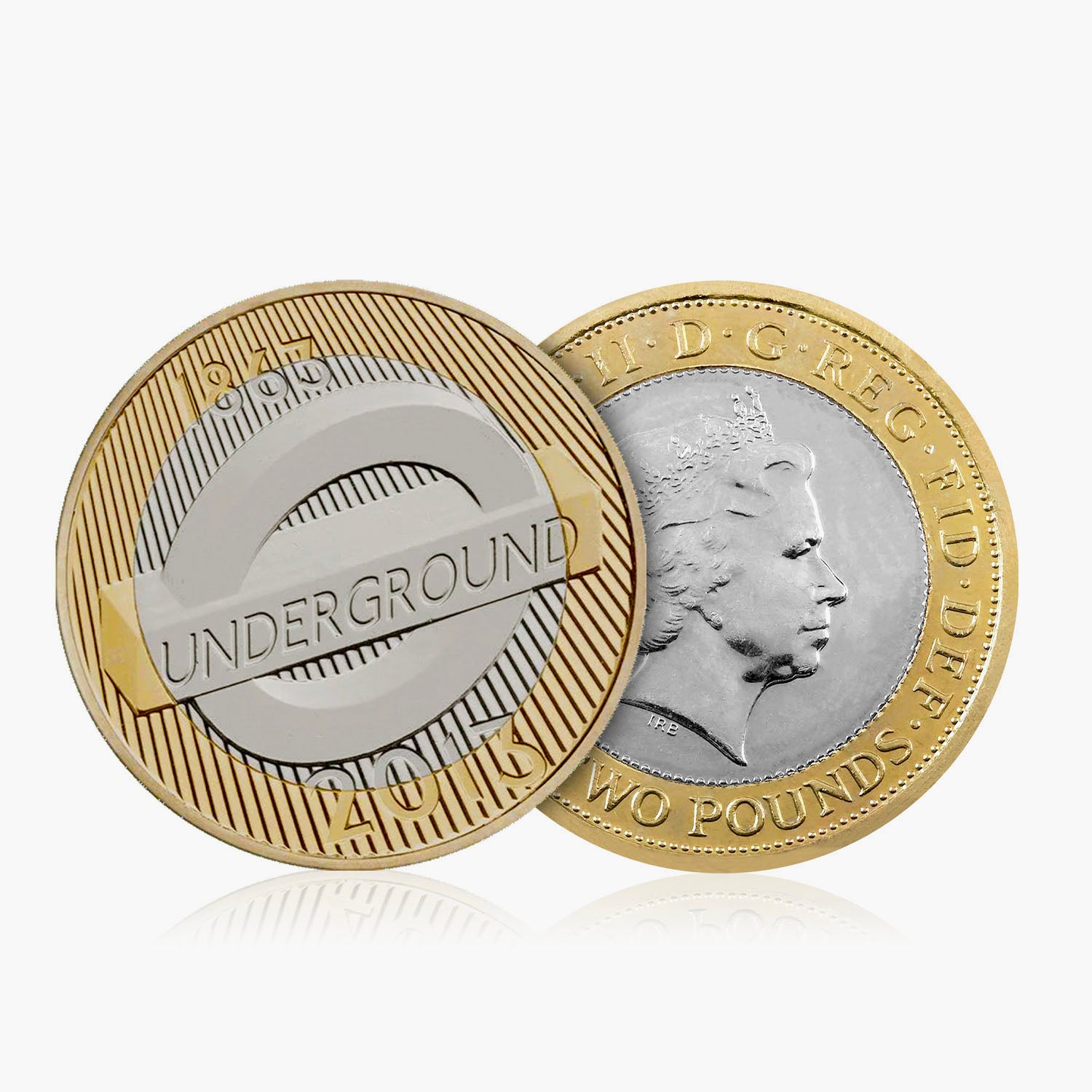 Moneda de 2 £ del Reino Unido con forma redonda del Metro de Londres de 2013