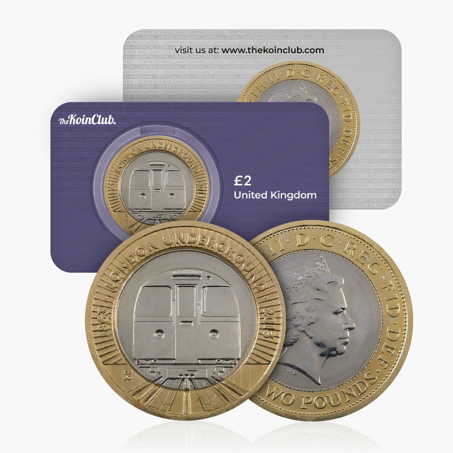 Moneda de 2 £ del Reino Unido del tren subterráneo de Londres de 2013