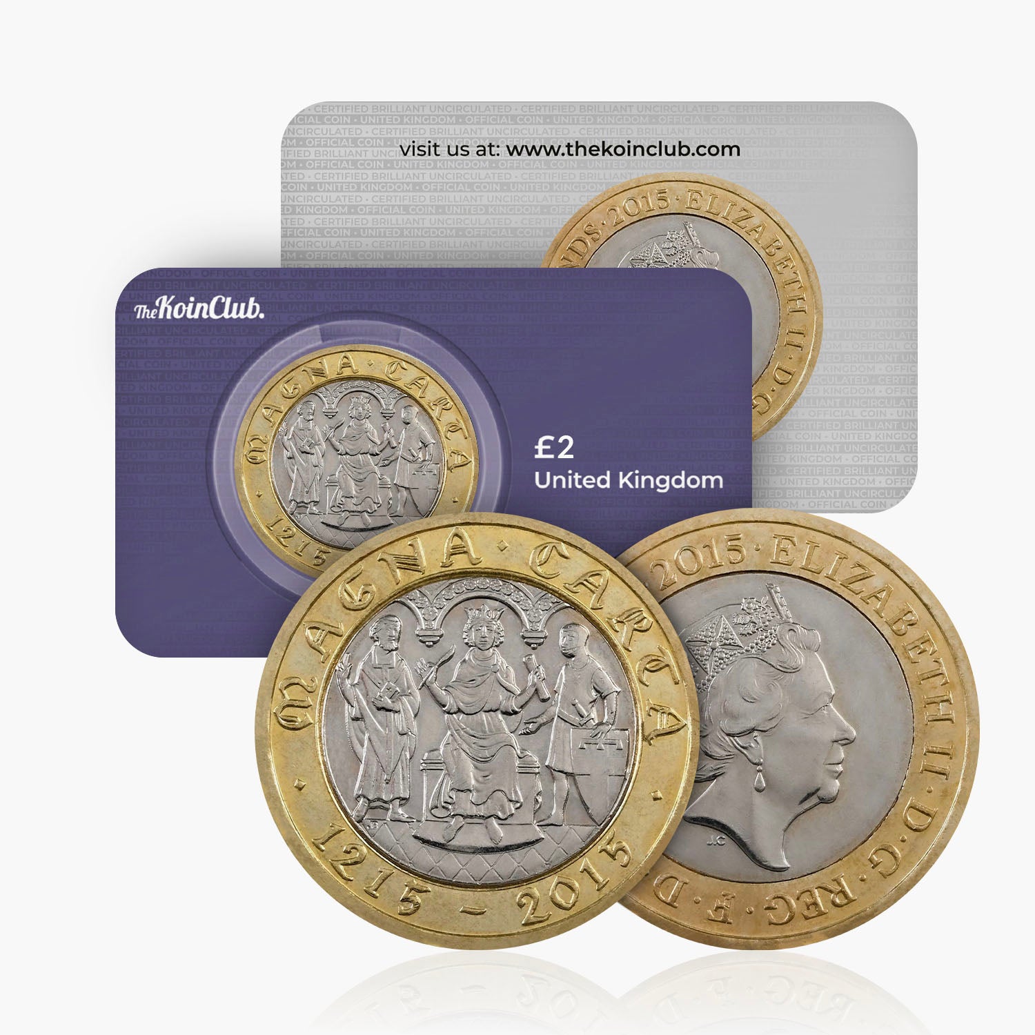 Moneda de 2 £ del Reino Unido de la Carta Magna 2015