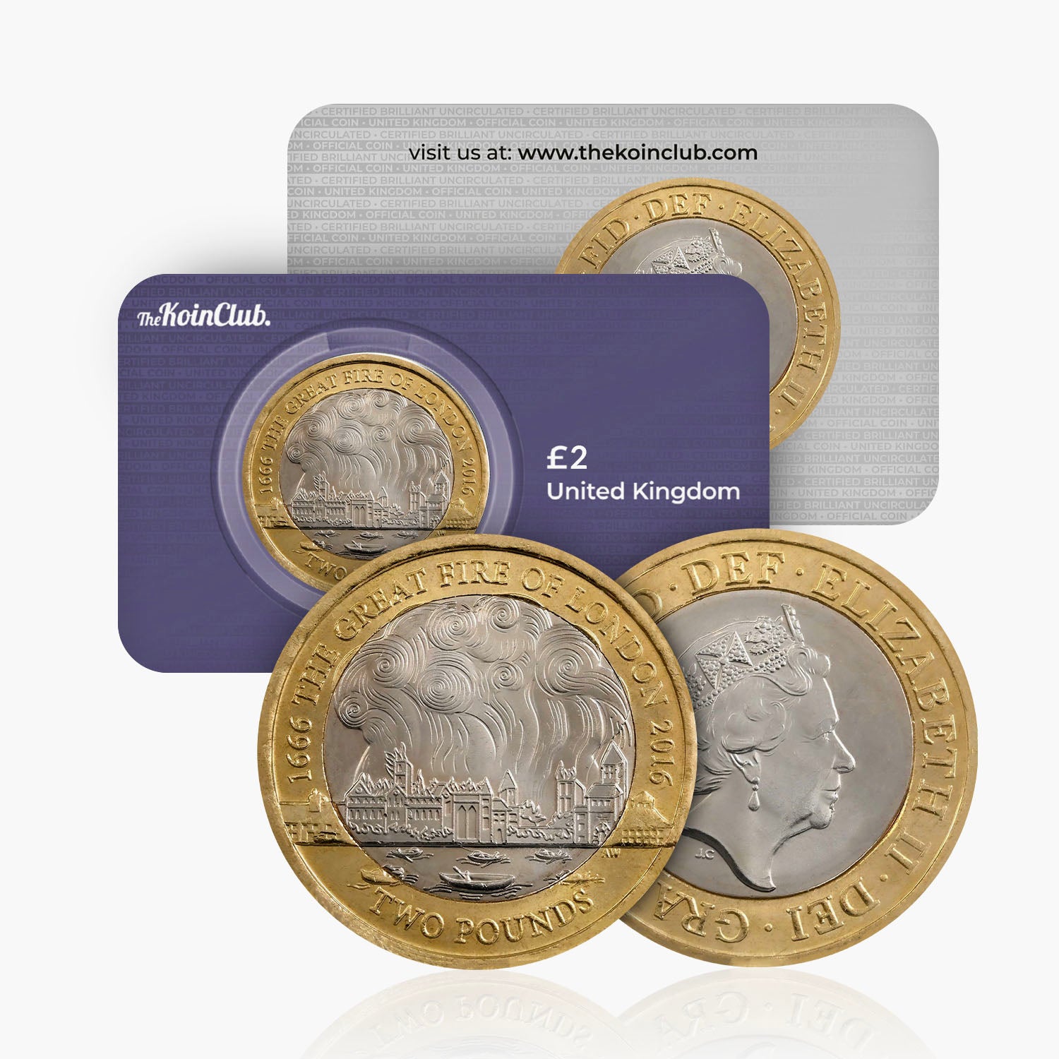 Moneda de £2 del Gran Incendio de Londres del Reino Unido de 2016