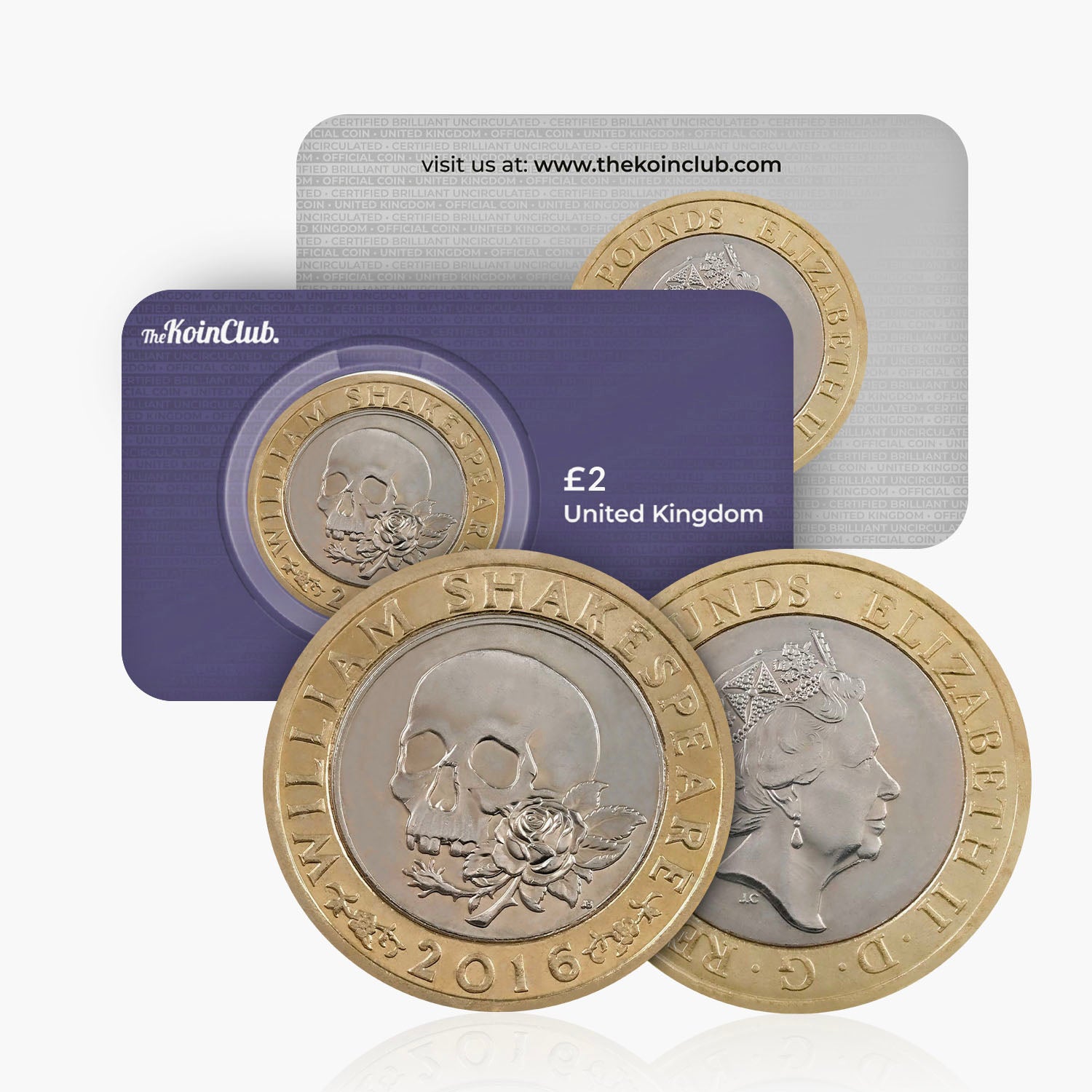 Moneda de £2 del Reino Unido de las tragedias de Shakespeare de 2016