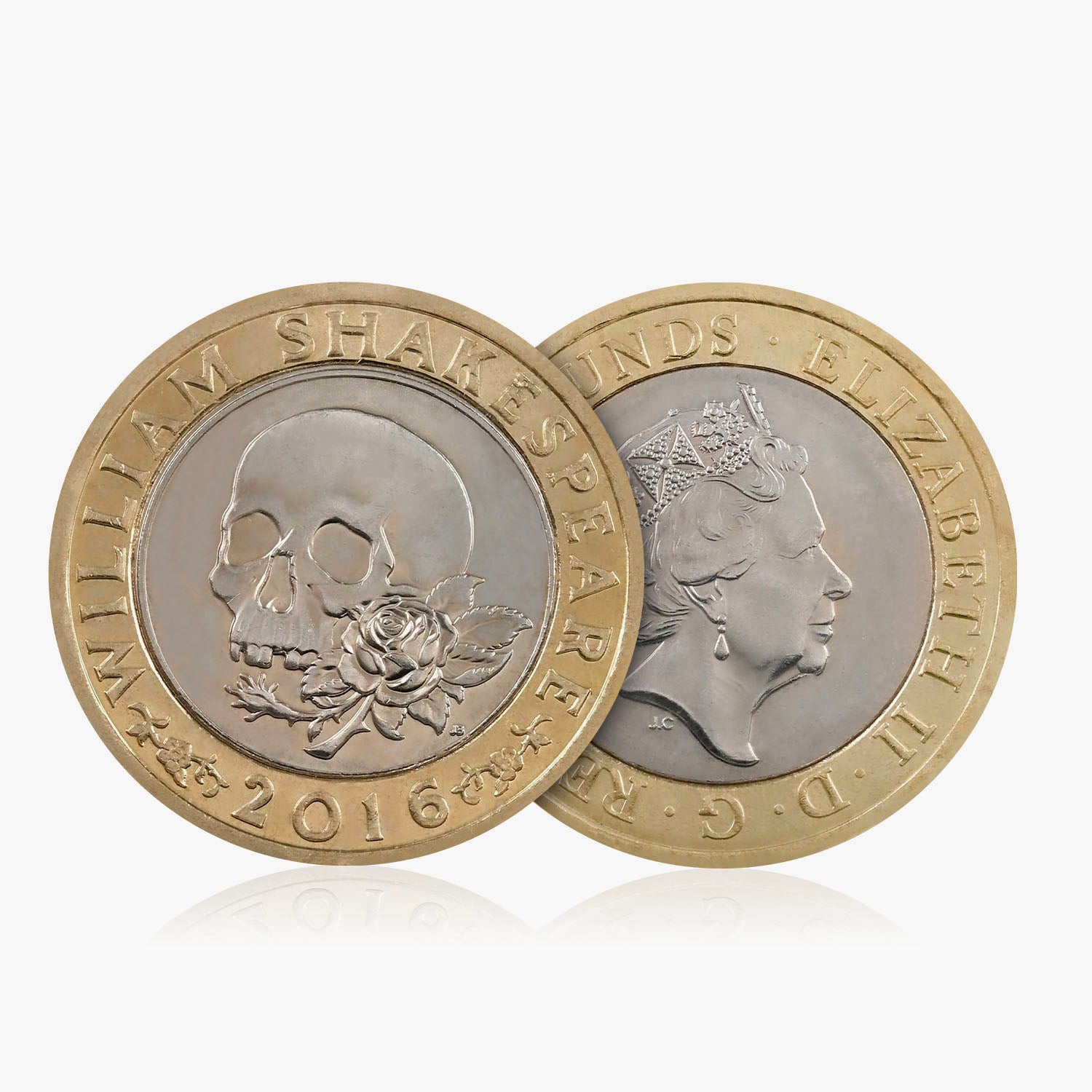 Moneda de £2 del Reino Unido de las tragedias de Shakespeare de 2016
