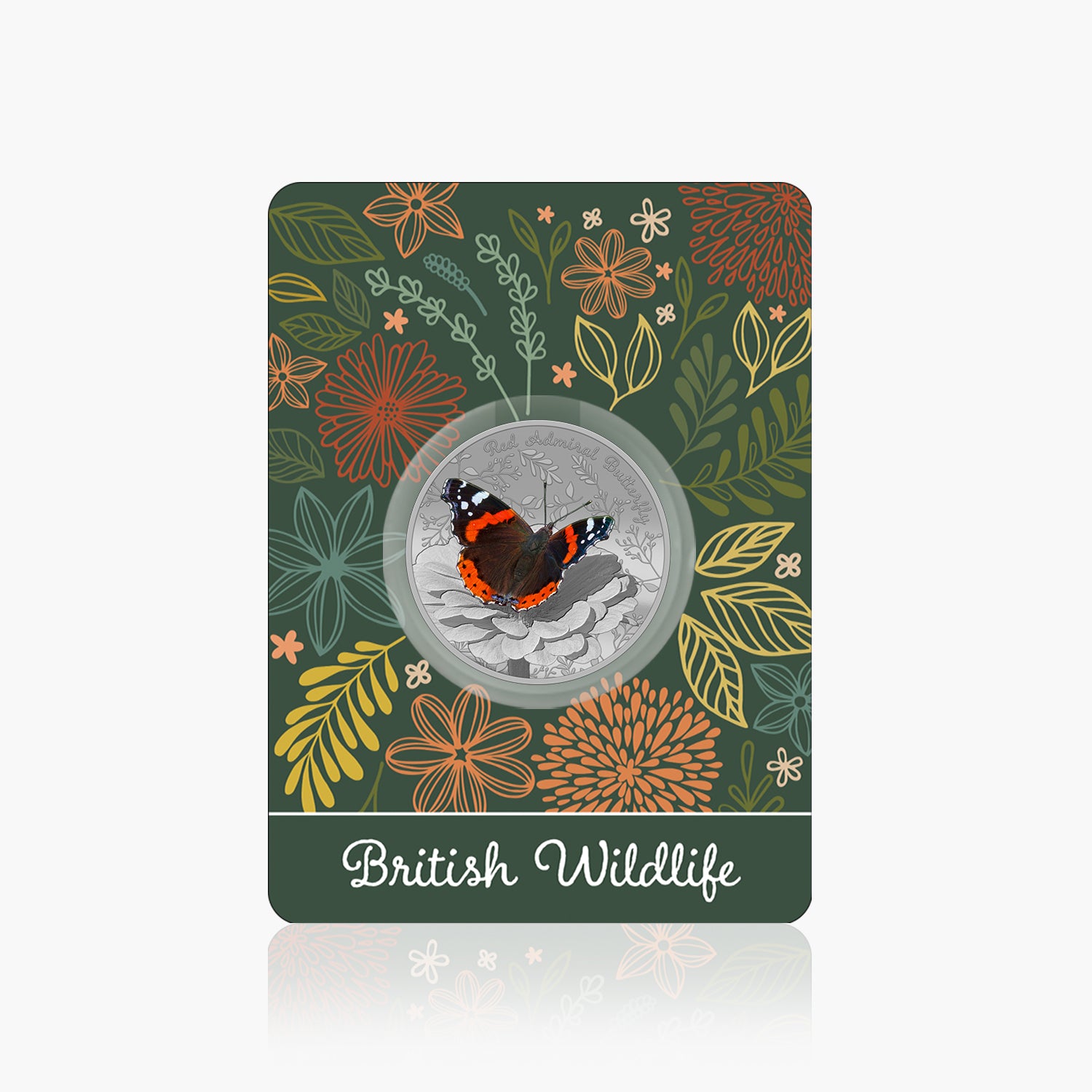 British Wildlife Red Admiral Butterfly Silver Plated BU Commemorative