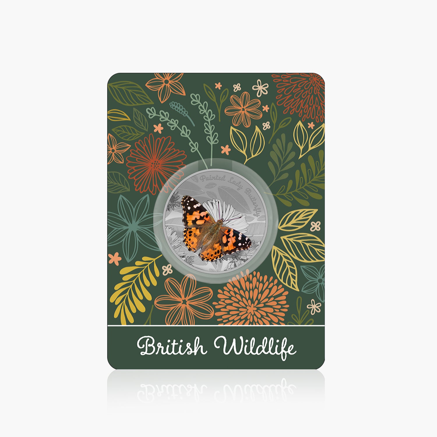 British Wildlife Painted Lady Butterfly Silver Plated BU Commemorative