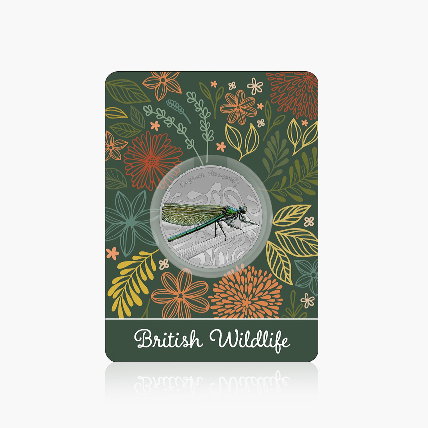 British Wildlife Emperor Dragonfly Silver Plated BU Commemorative
