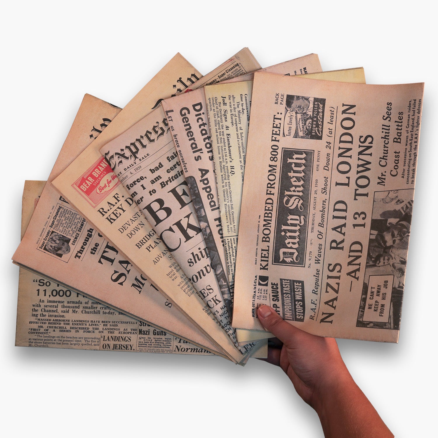 Extra, Extra! WWII Seven Newspaper Collector Set