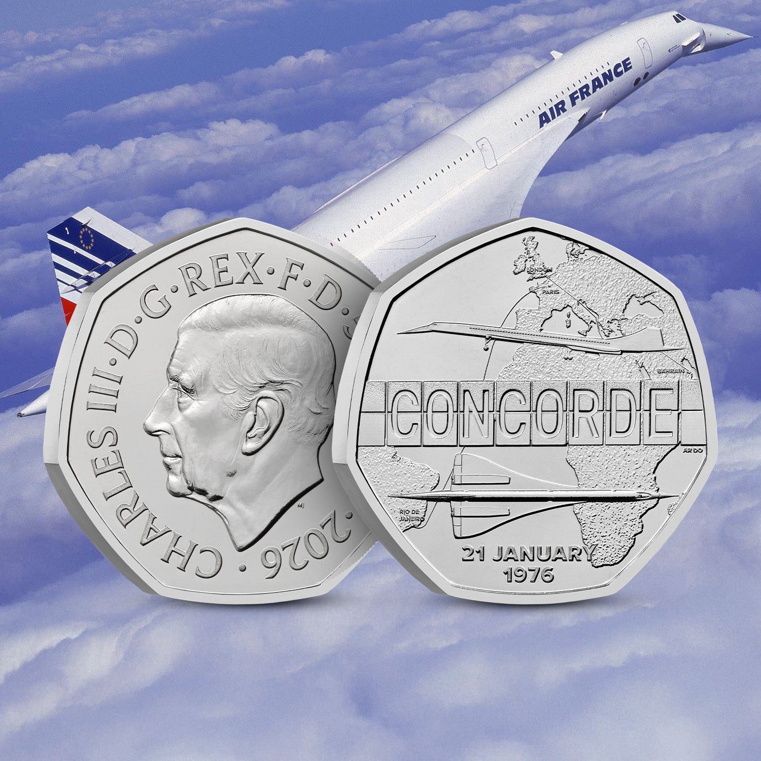 Celebrating Concorde 2026 UK 50p BU Coin