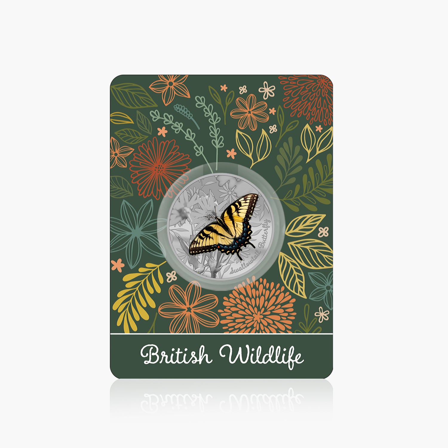 British Wildlife Swallowtail Butterfly Silver Plated BU Commemorative