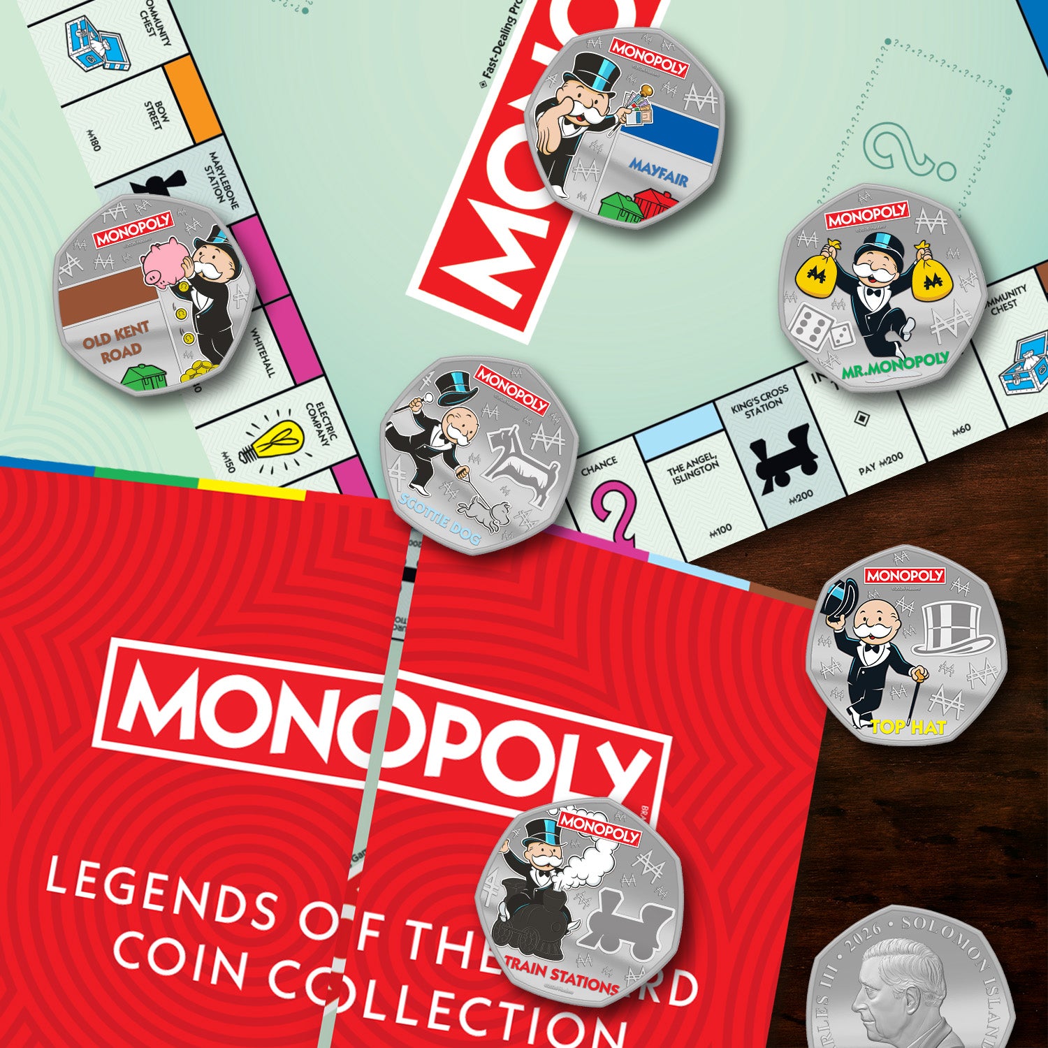 Monopoly Legends of the Board 2026 .999 Silver Plated Coin Pack