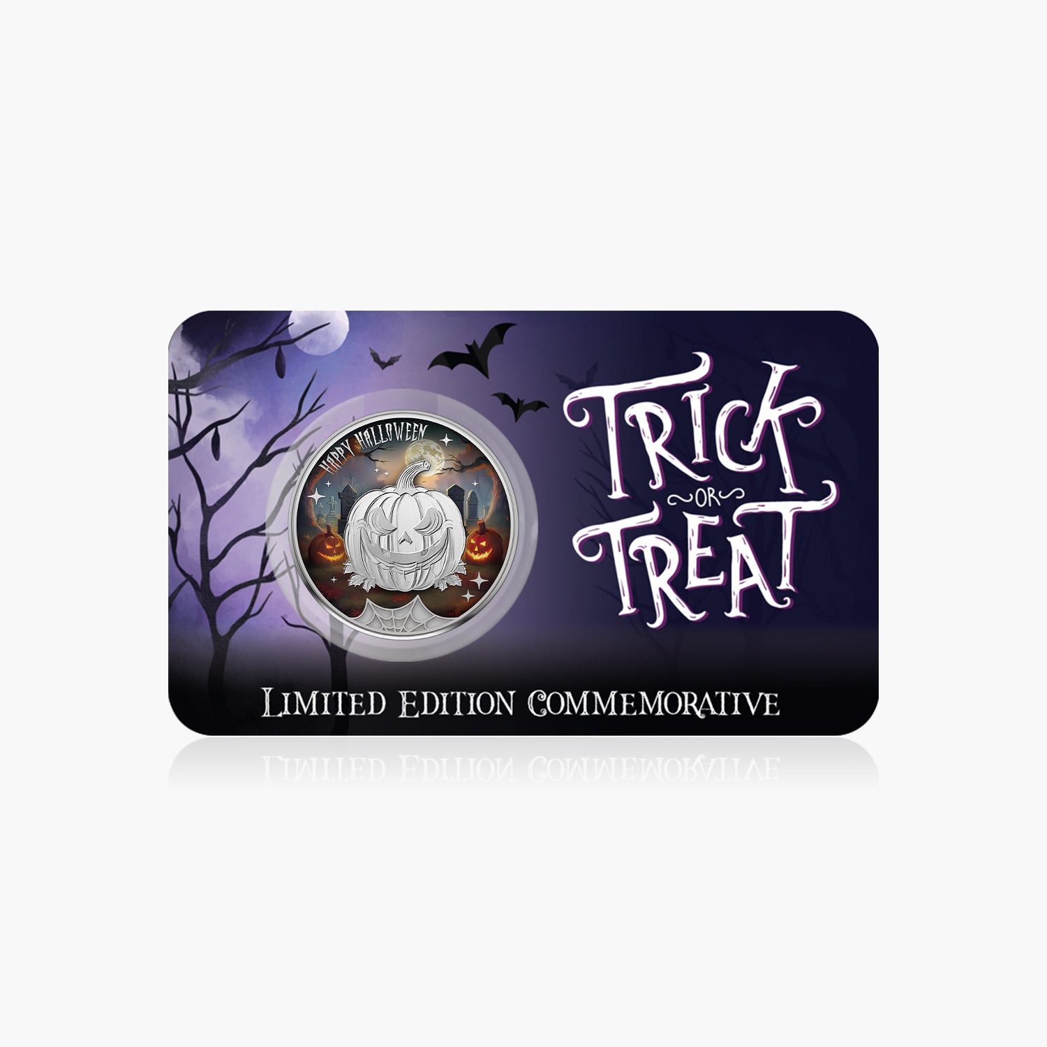 Halloween Trick or Treat Silver Plated Medal