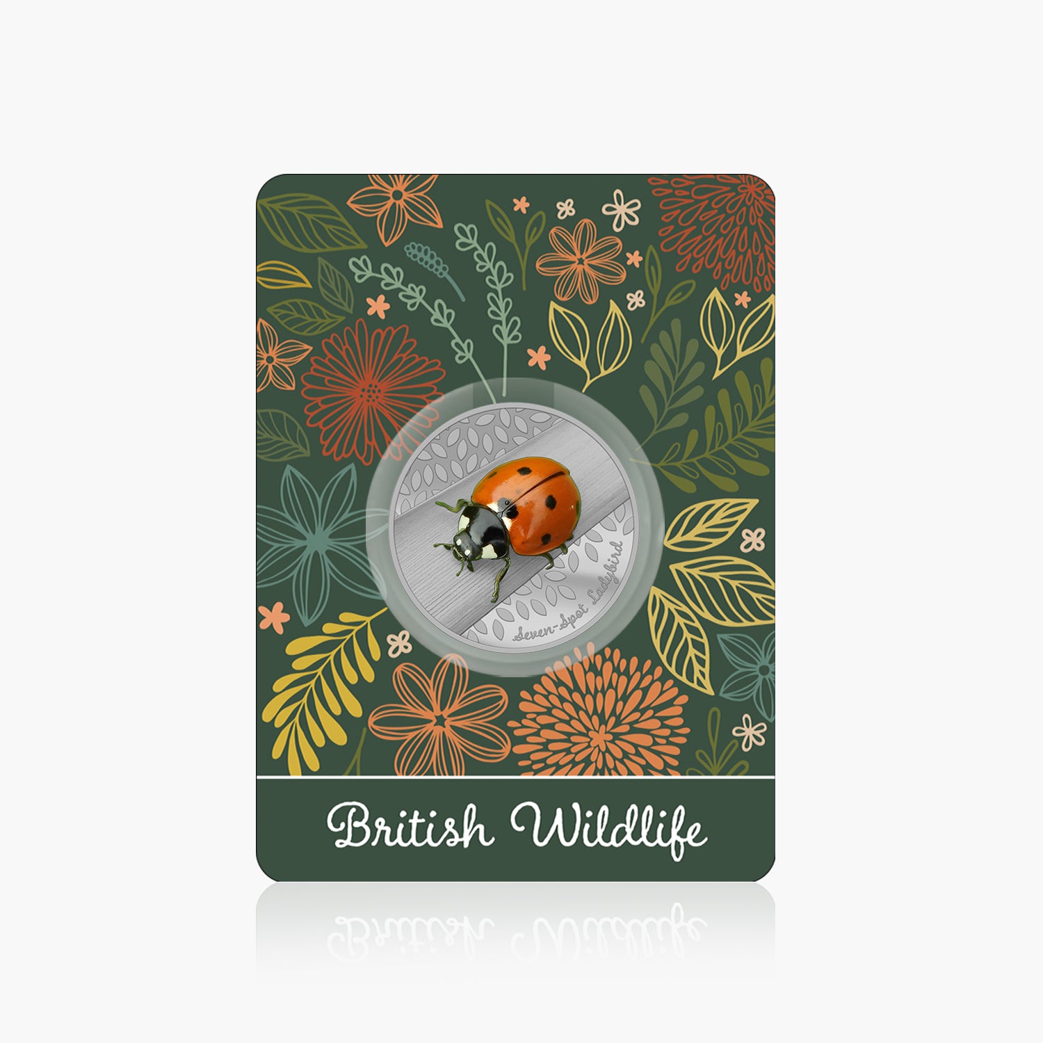 British Wildlife Seven Spot Ladybird Silver Plated BU Commemorative