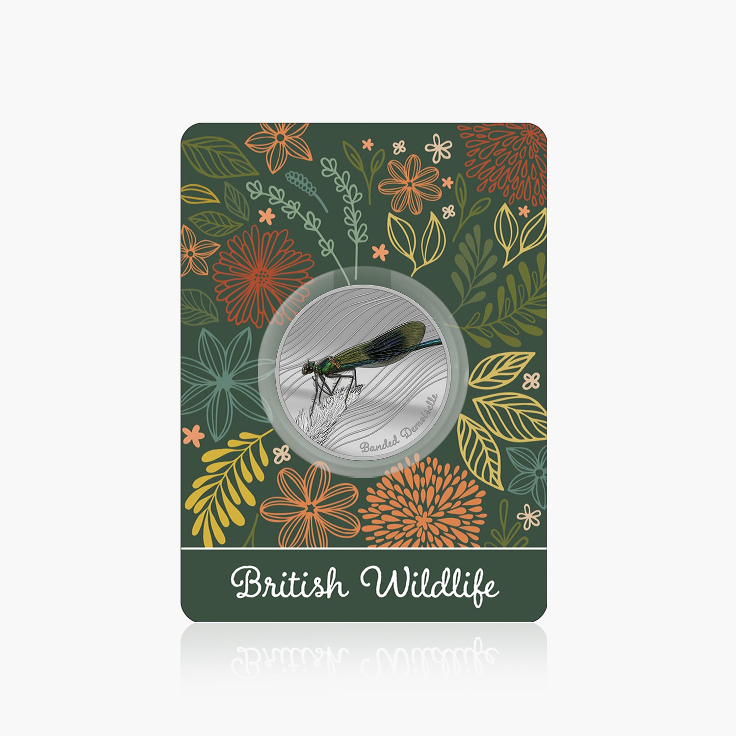 British Wildlife Banded Demoiselle Silver Plated BU Commemorative