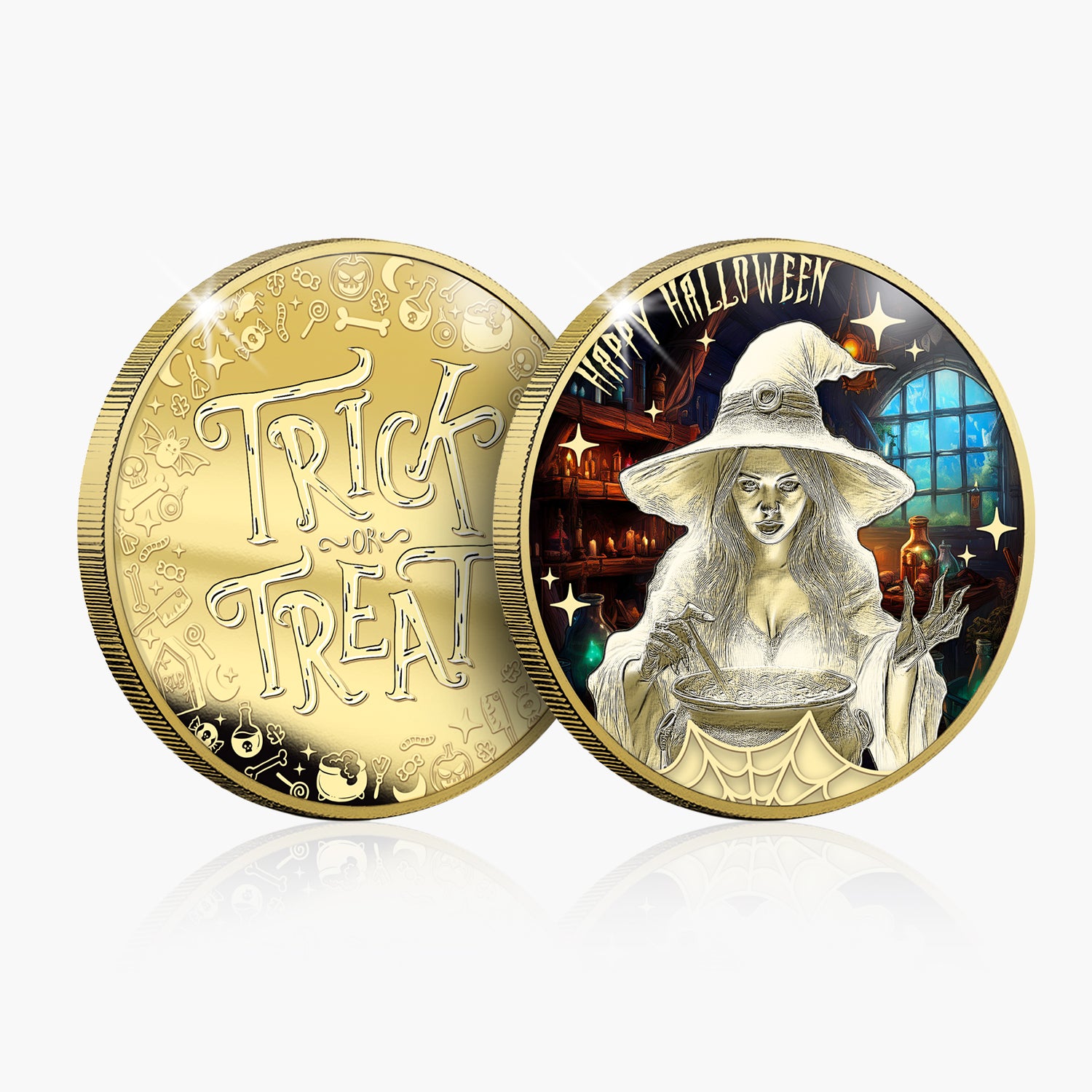 Halloween Trick or Treat Limited Edition Gold Plated Medal Set