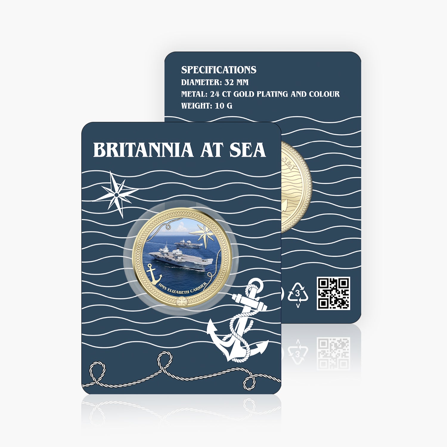 Britannia at Sea HMS Queen Elizabeth Gold Plated BU Commemorative