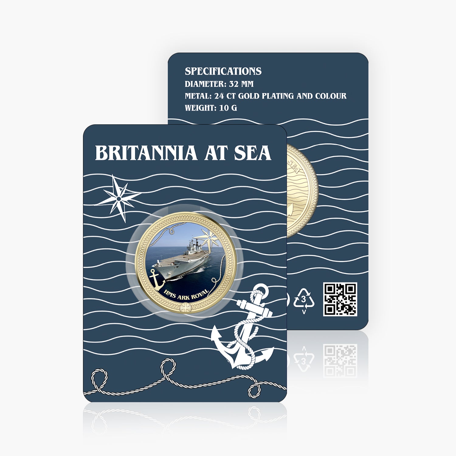 Britannia at Sea HMS Ark Royal Gold Plated BU Commemorative