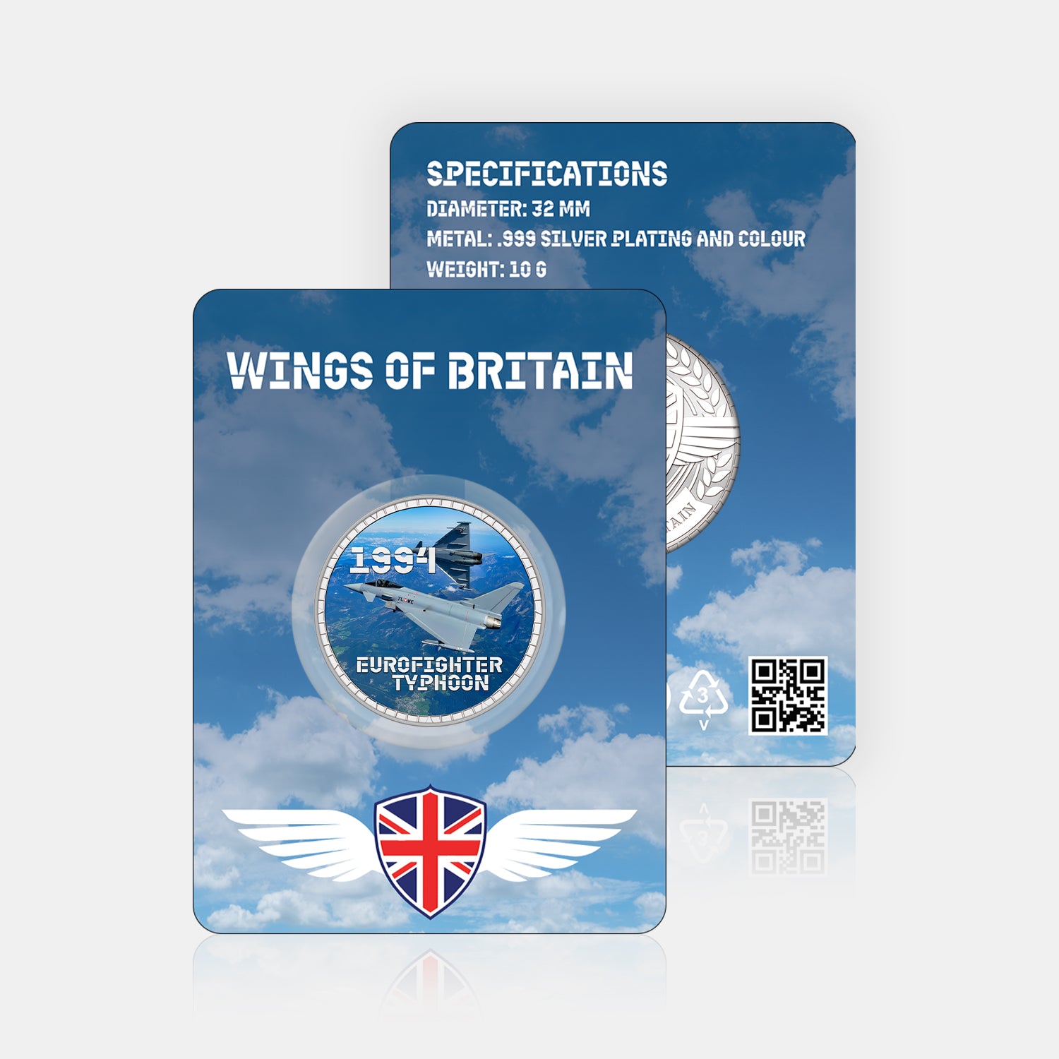Wings of Britain Eurofighter Typhoon Silver Plated BU Commemorative