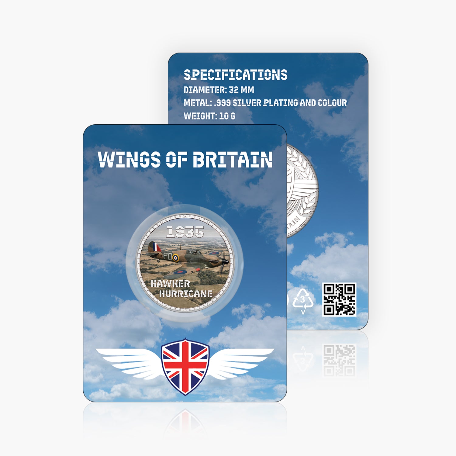 Wings of Britain Hawker Hurricane Silver Plated BU Commemorative