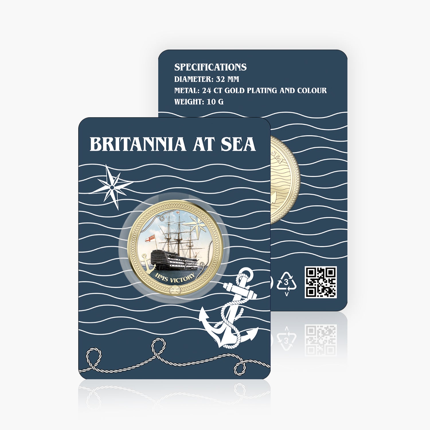 Britannia at Sea HMS Victory Gold Plated BU Commemorative