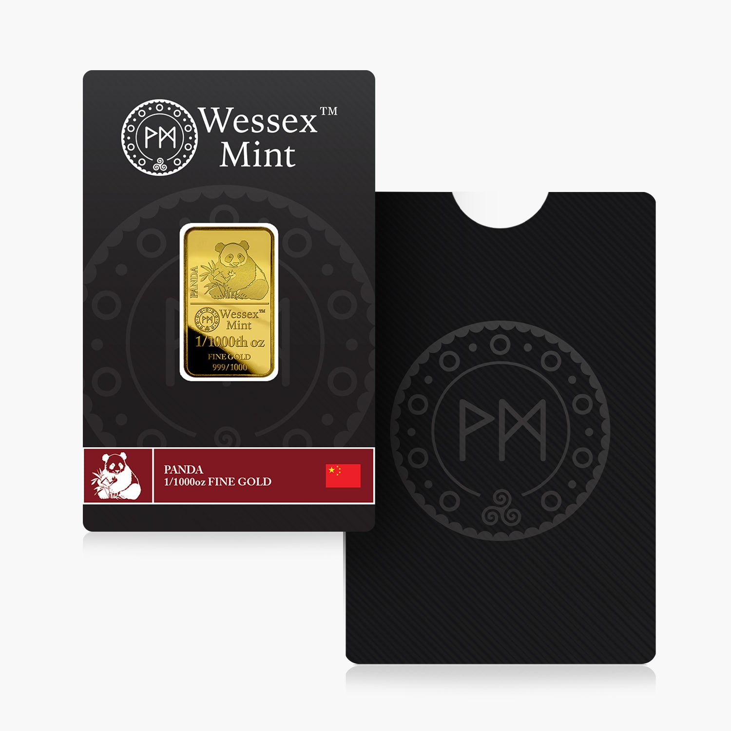Wessex Mint 1/1000th oz Panda Solid Gold Bar