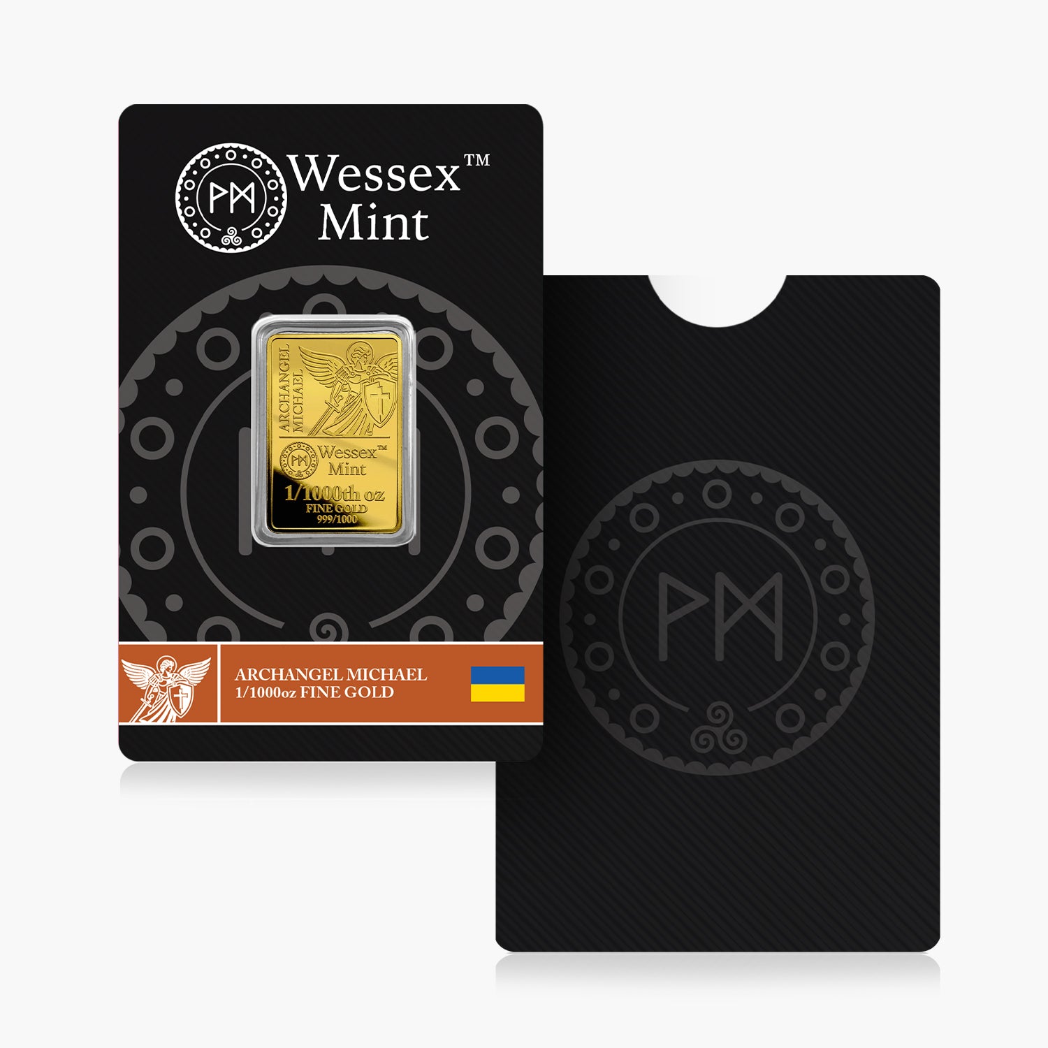 Wessex Mint 1/1000th oz Archangel Michael Solid Gold Bar