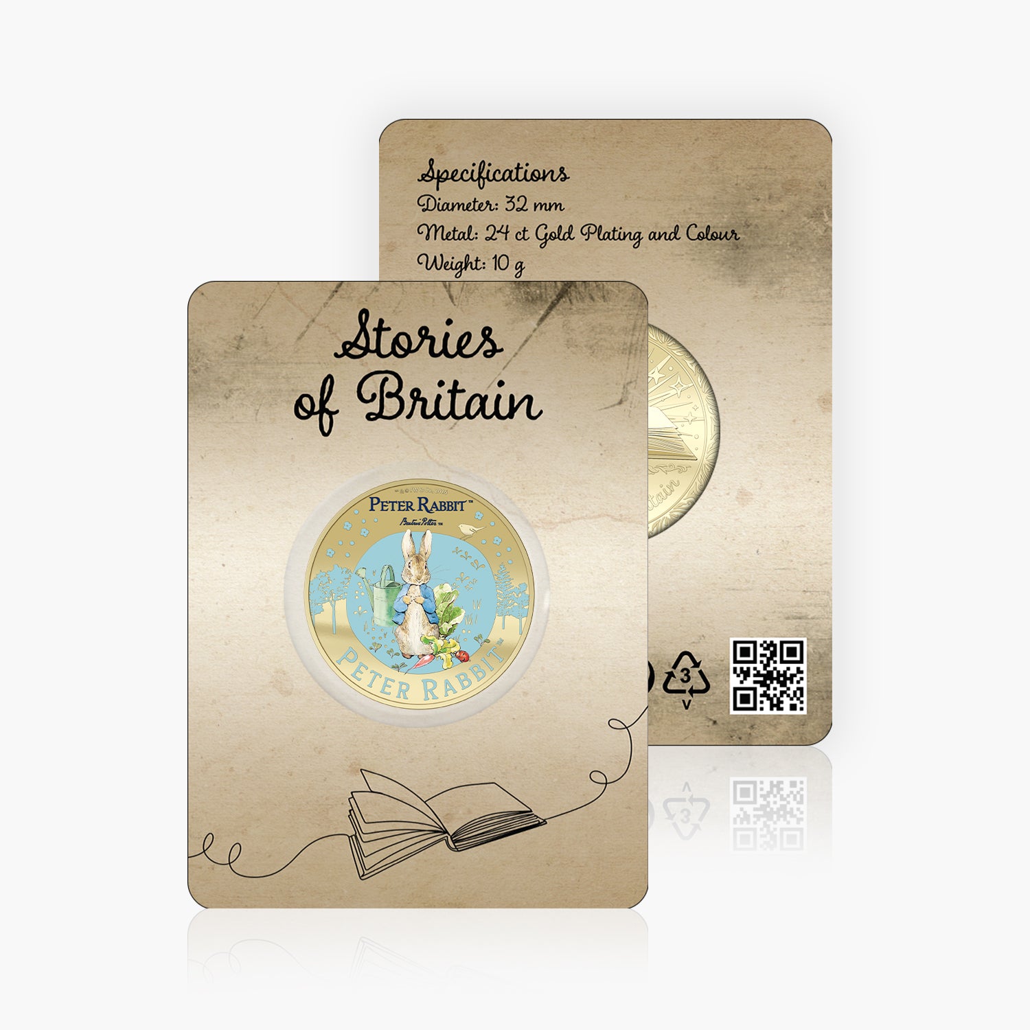 Stories of Britain Beatrix Potter Peter Rabbit Gold Plated BU Commemorative