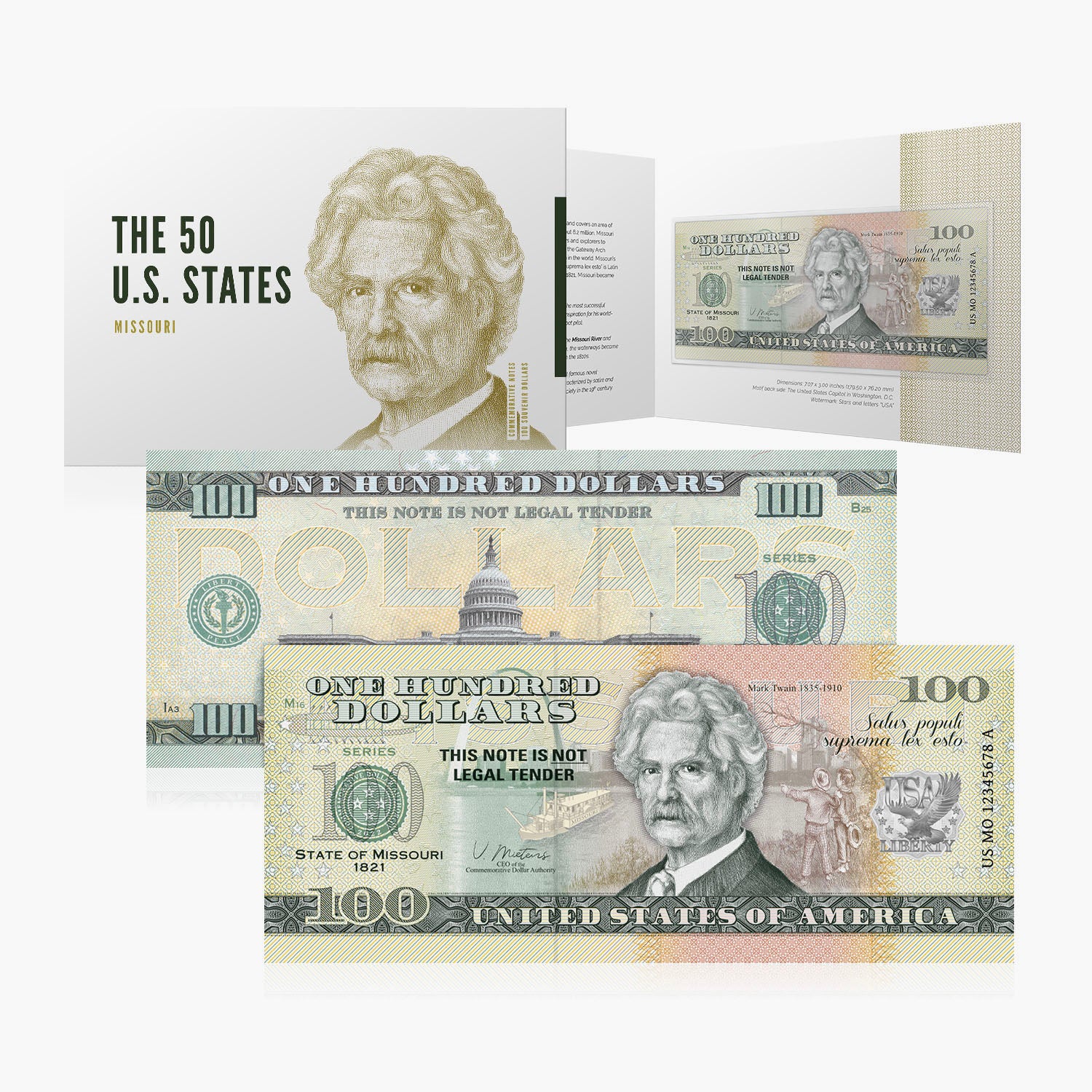 USA $100 Dollar Bill Replica Souvenir – Missouri