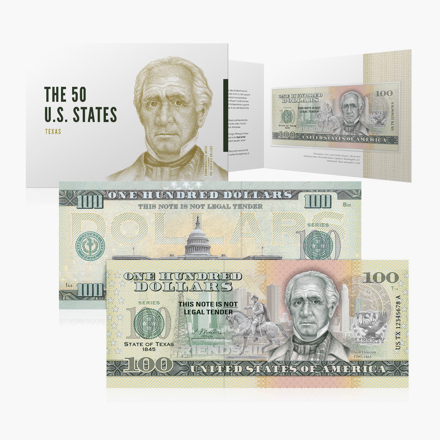 USA $100 Dollar Bill Replica Souvenir – Texas