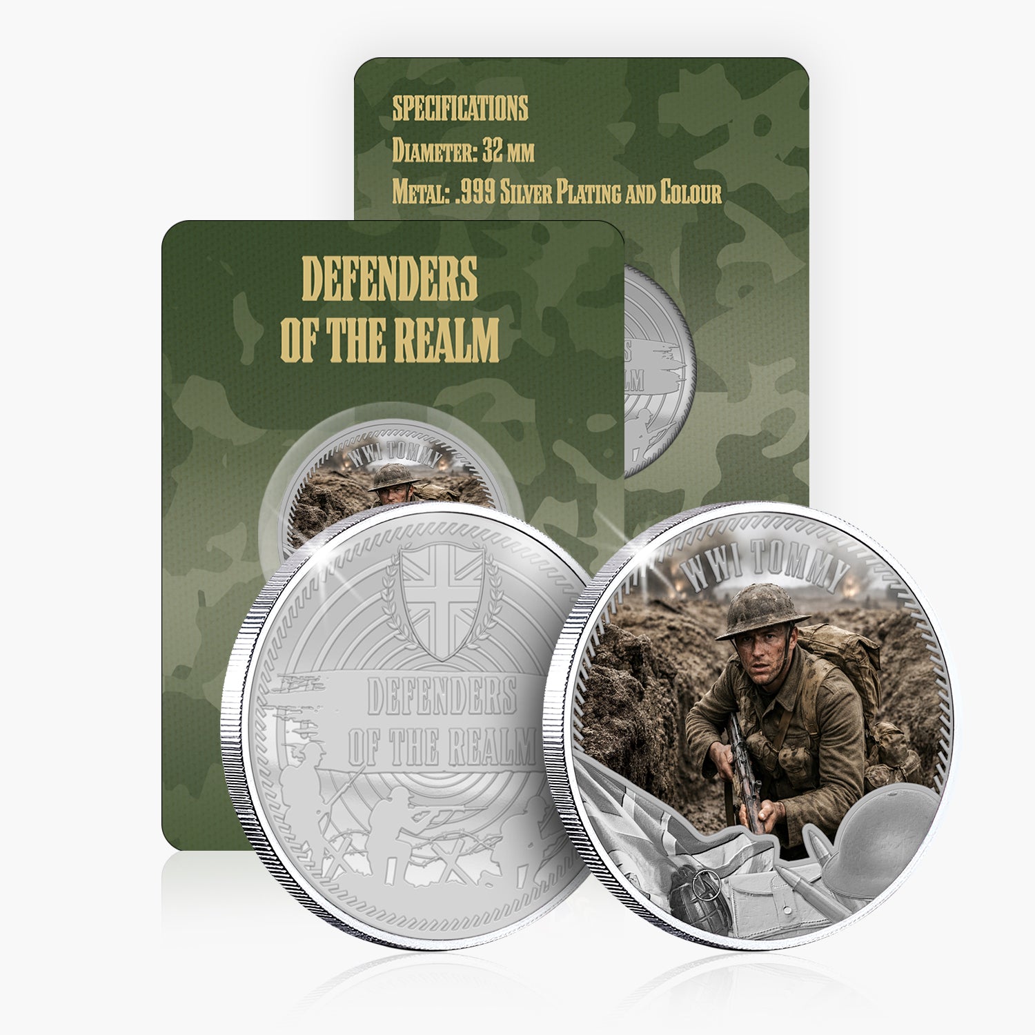 Defenders of the Realm WWI Tommy Silver Plated BU Commemorative