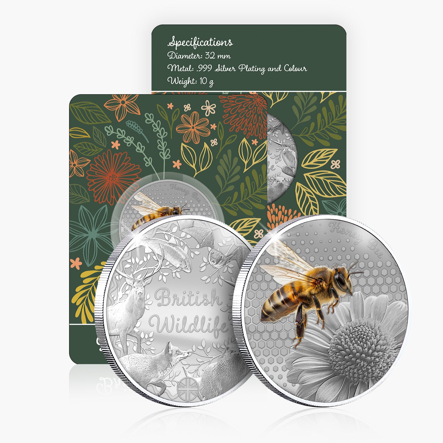 British Wildlife Honey Bee Silver Plated BU Commemorative
