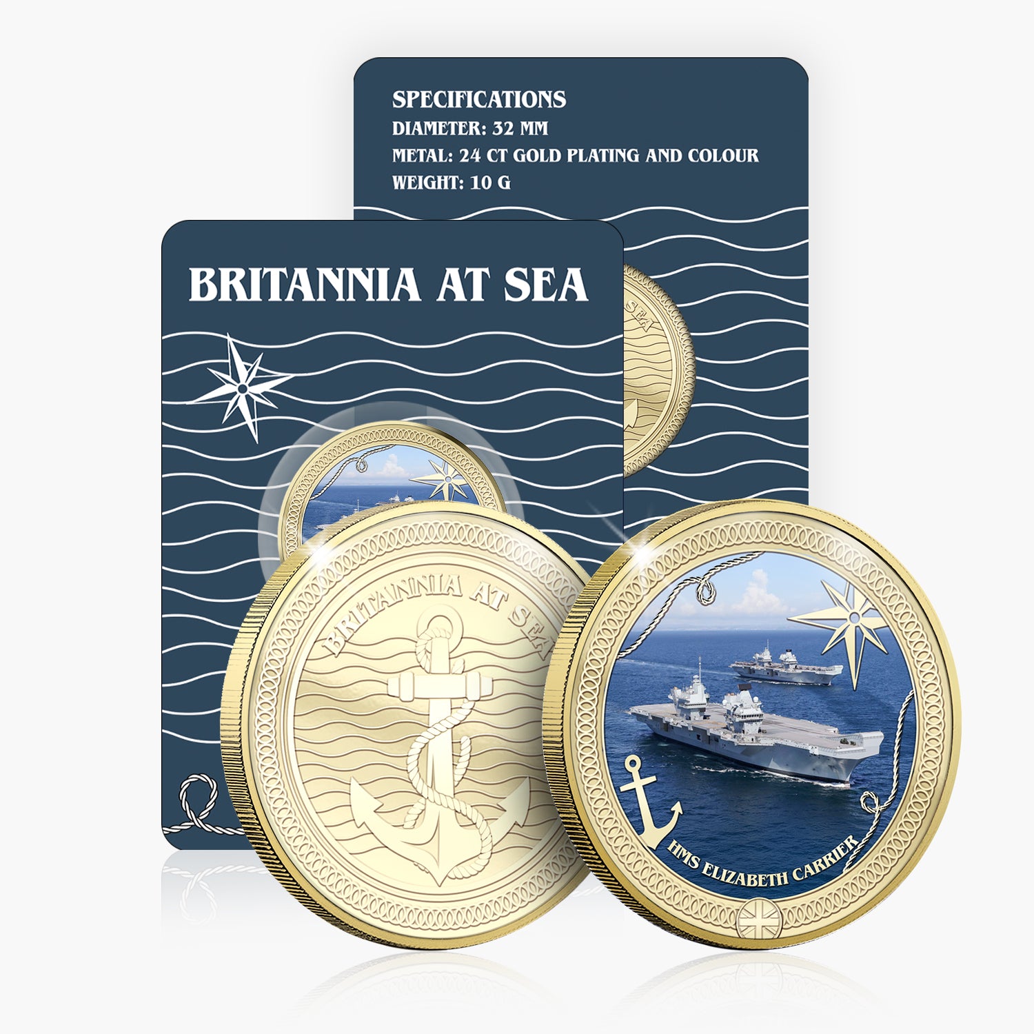 Britannia at Sea HMS Queen Elizabeth Gold Plated BU Commemorative