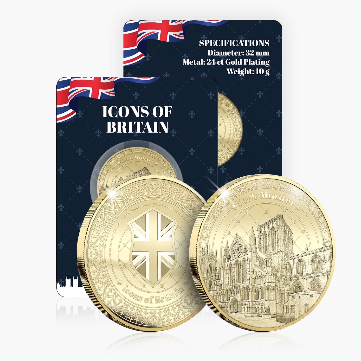 Icons of Britain York Minster Gold Plated BU Commemorative