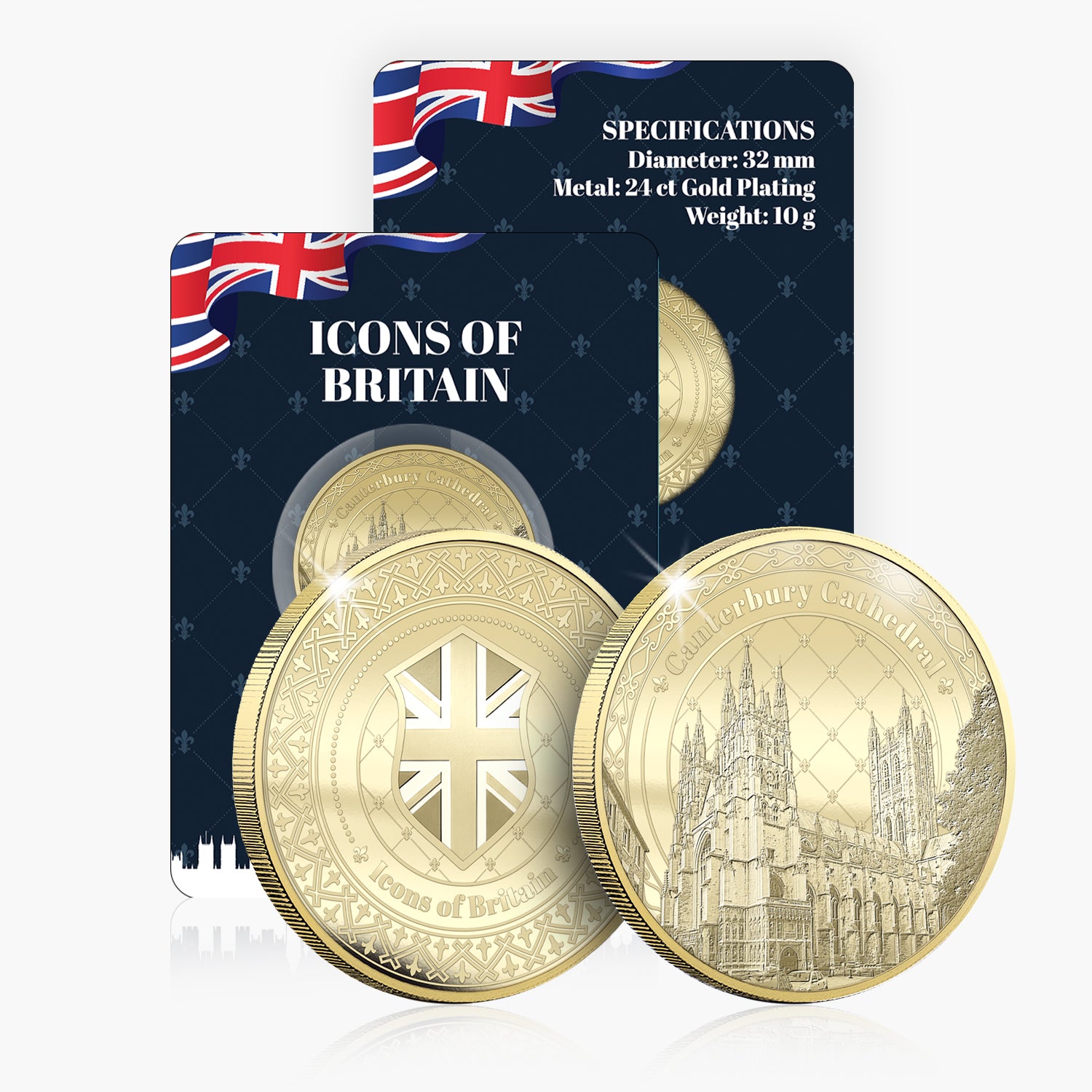 Icons of Britain Canterbury Cathedral Gold Plated BU Commemorative