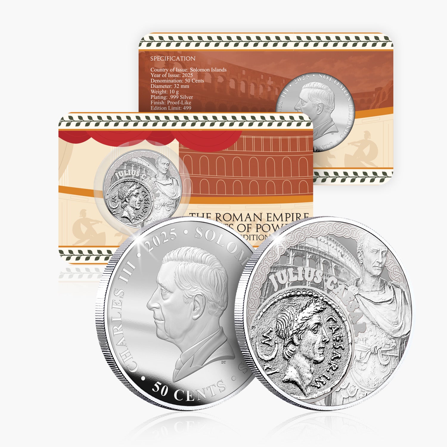 2025 Roman Empire Julius Caesar Silver Plated BU Coin