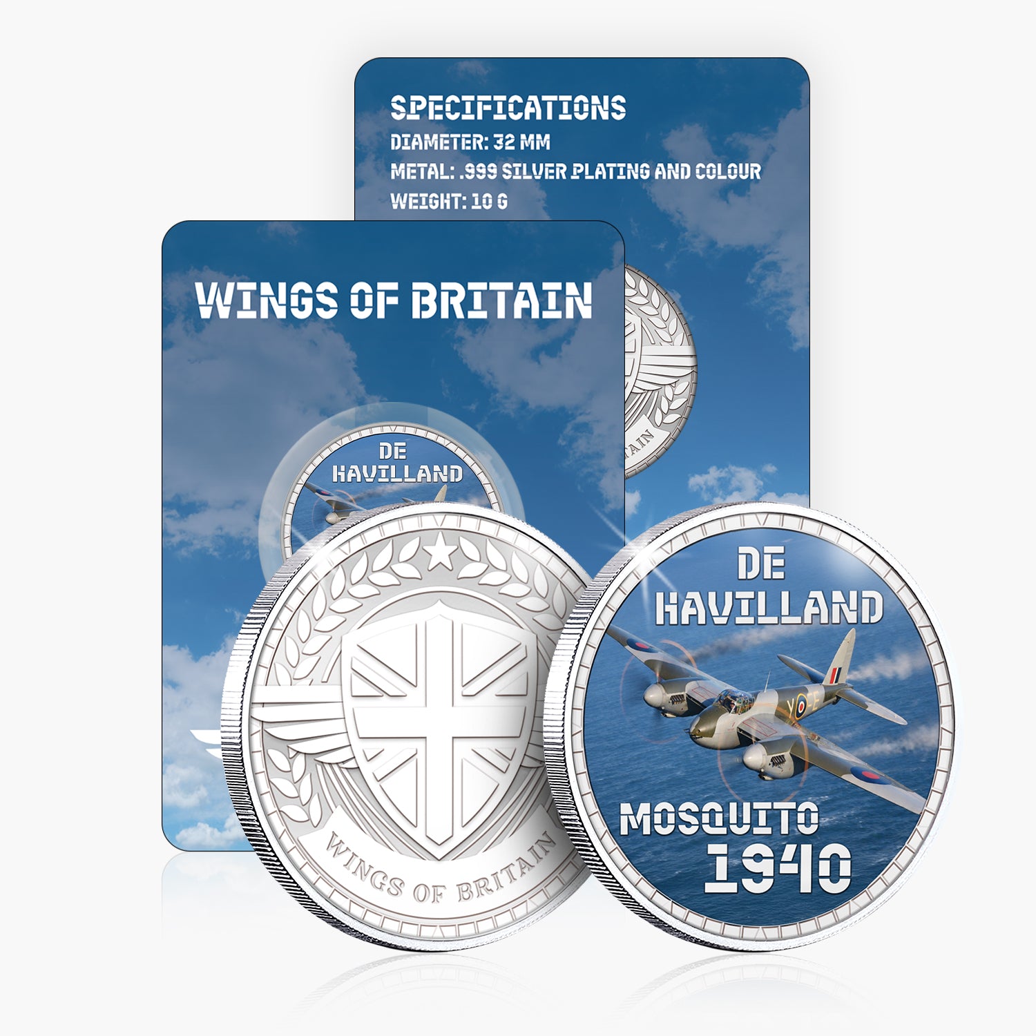 Wings of Britain De Havilland Mosquito Silver Plated BU Commemorative