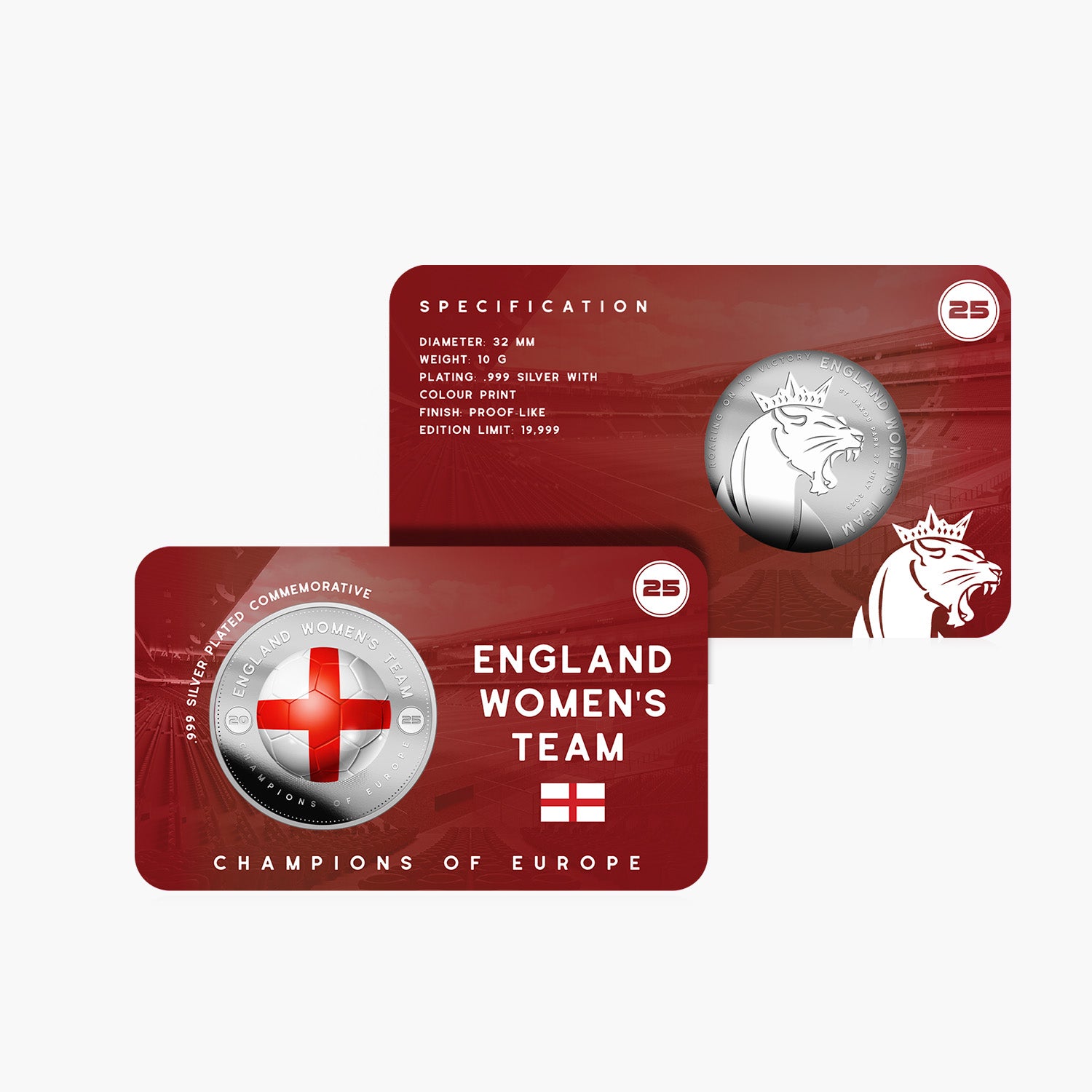 Lionesses Champions of Europe 2025 Silver Plated Medal