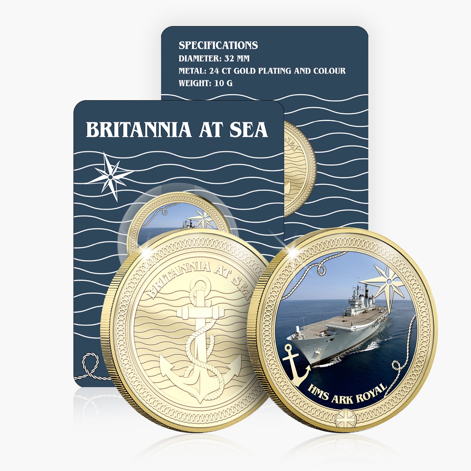 Britannia at Sea HMS Ark Royal Gold Plated BU Commemorative