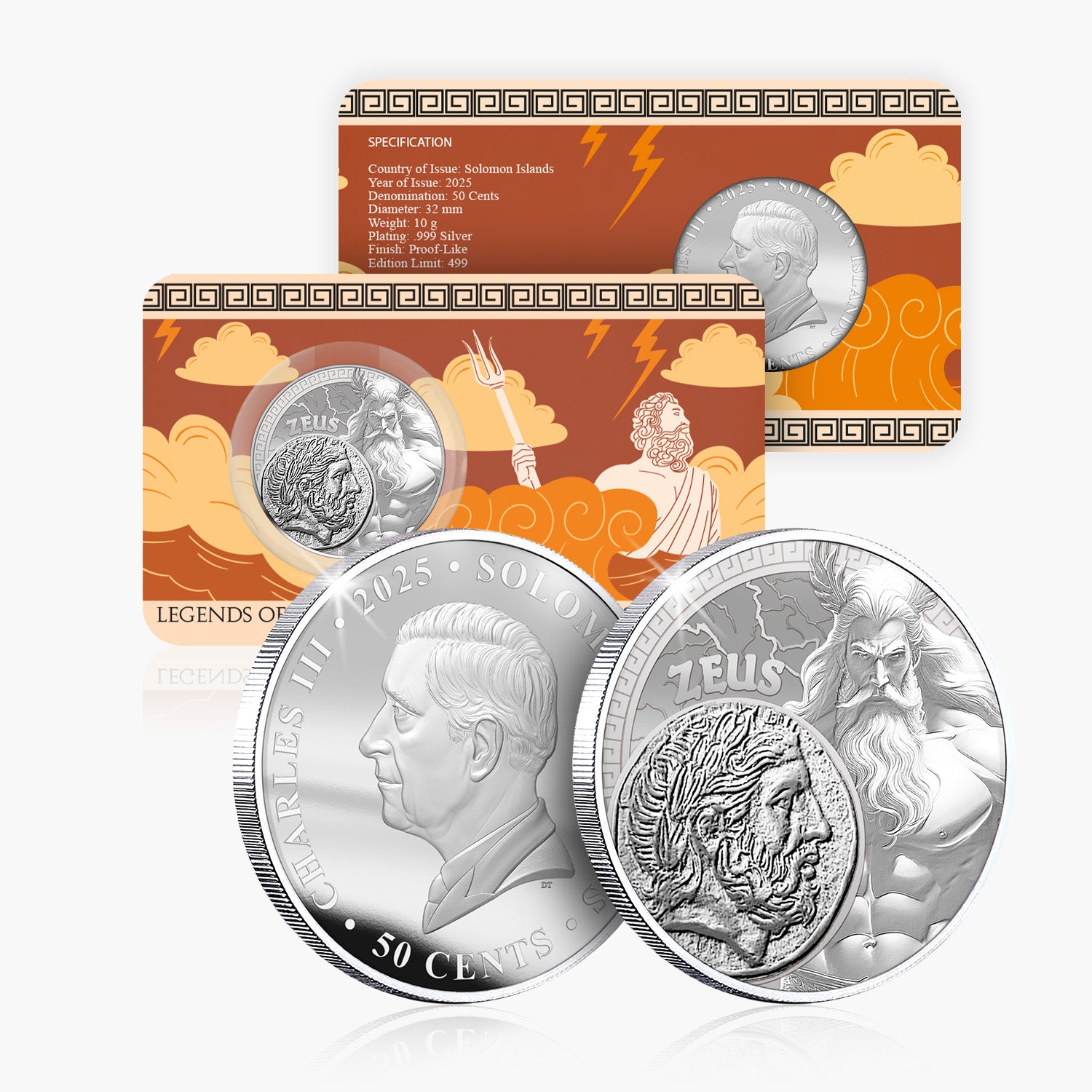 2025 Legends of Olympus Zeus Silver Plated BU Coin