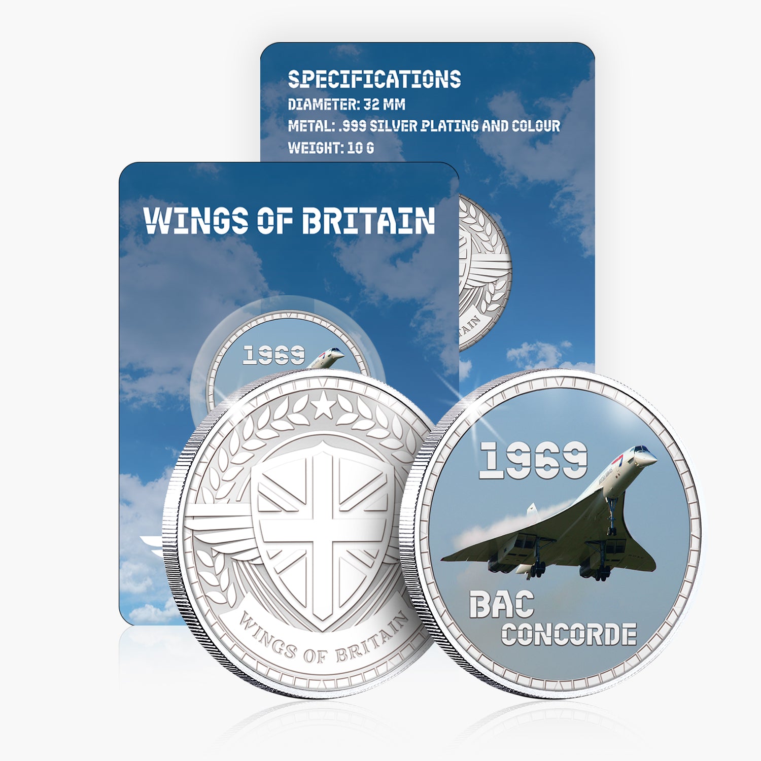 Wings of Britain Aerospatiale BAC Concorde Silver Plated BU Commemorative
