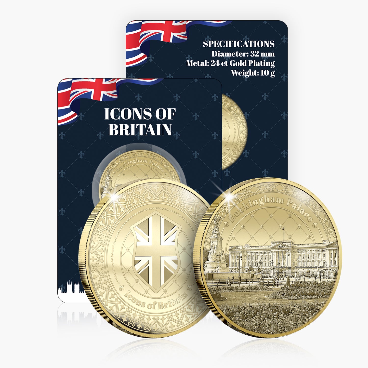 Buckingham Palace Gold Plated BU Medal - Image 5